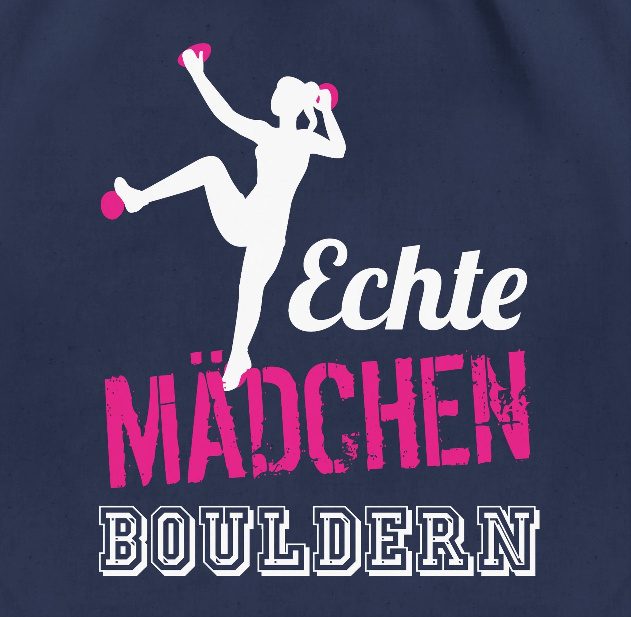 Shirtracer Turnbeutel Echte Mädchen bouldern fuchsia/weiß, Kinder Sport Kleidung