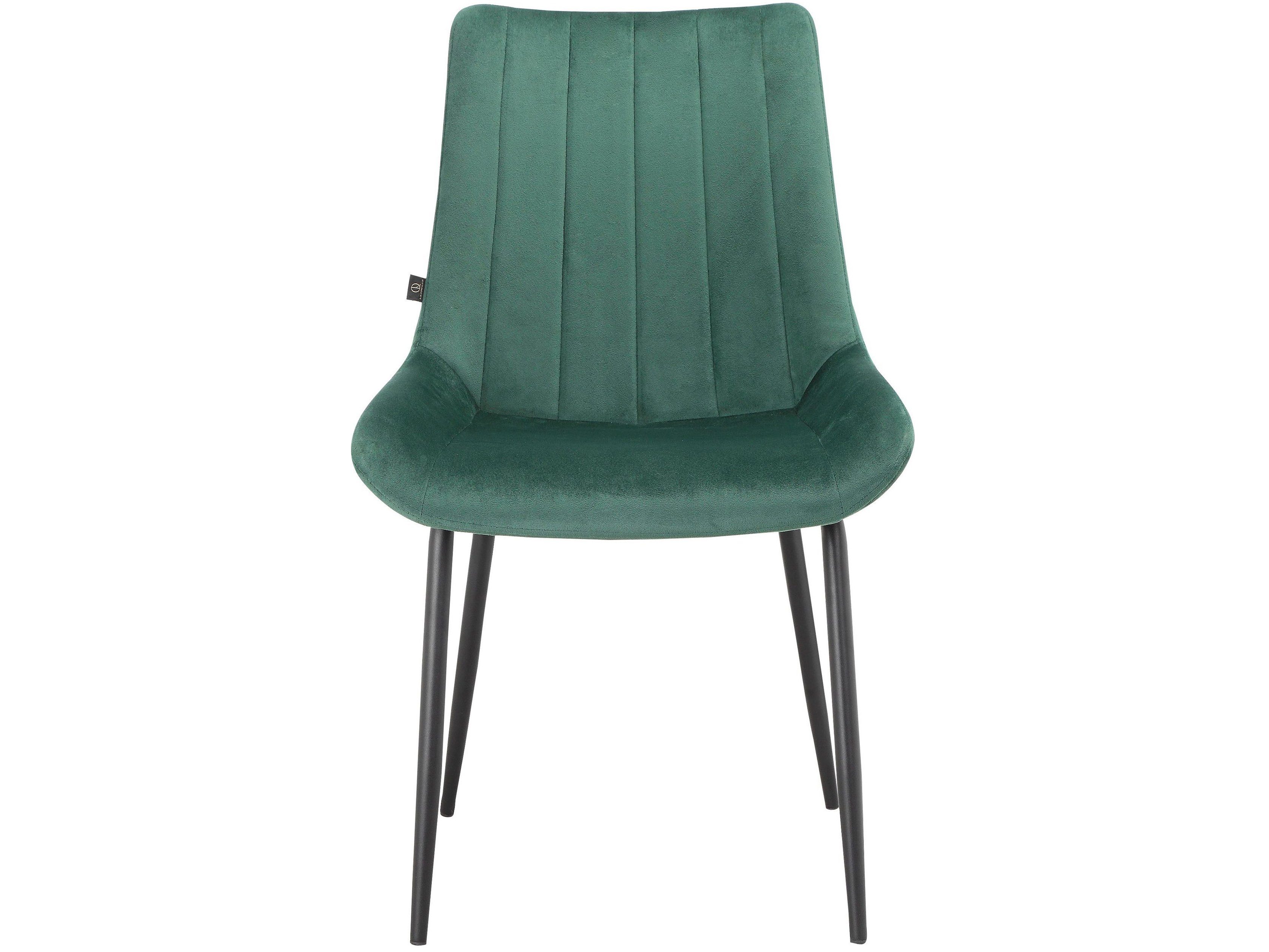 loft24 Esszimmerstuhl Merida (Set, 2 | grün Bezug in grün 48 Metallgestell, cm St), Sitzhöhe Samtoptik