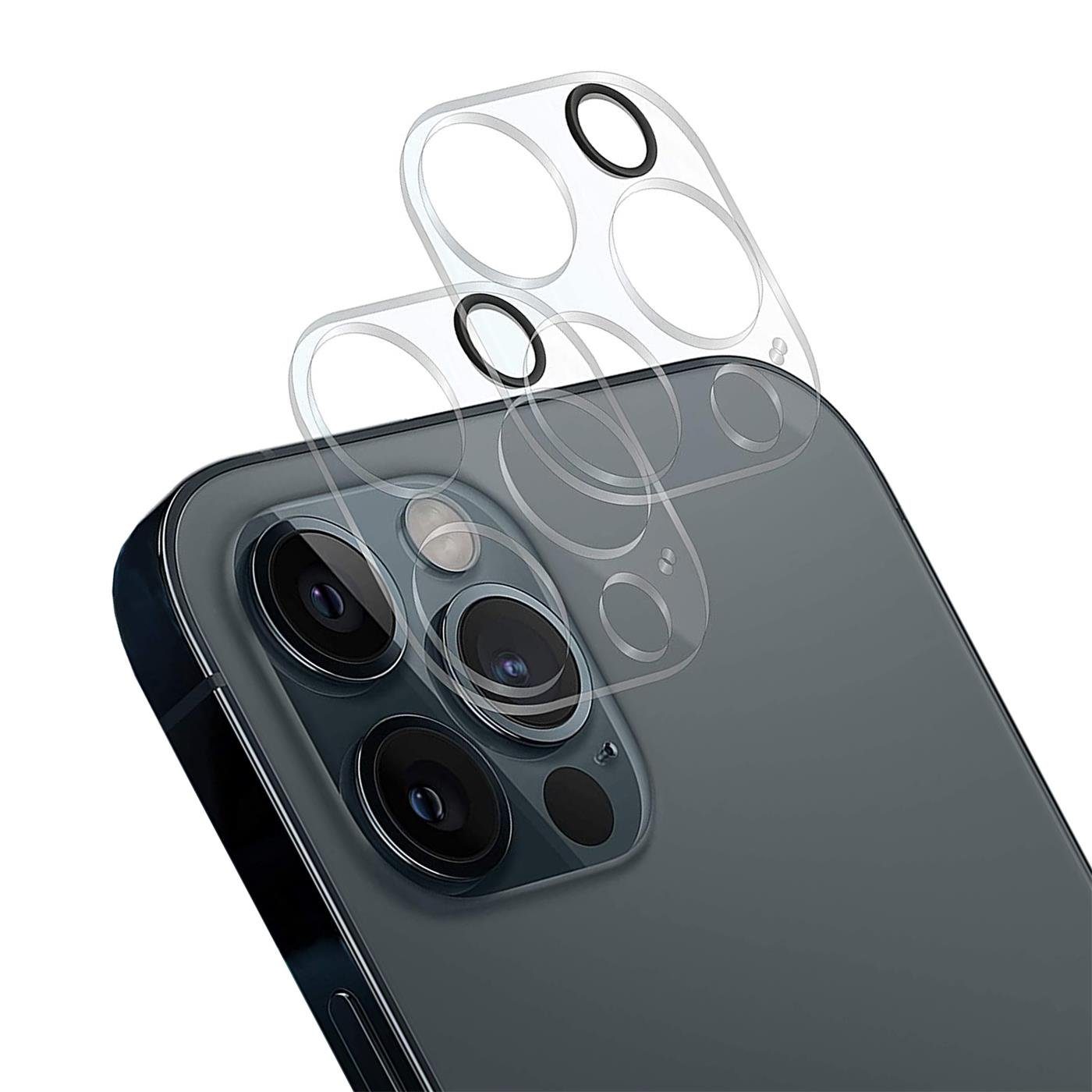 CoolGadget Schutzfolie Kameraschutz Glas für Apple iPhone 12 Pro Max, (Spar-Set 2in1, Staubgeschützt/Staubsicher), Schutzglas für Kamera-Linsen Panzerfolie für iPhone 12 Pro Max Folie