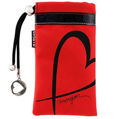 BigBen Handyhülle Morgan Pouch Herz Schutz-Hülle Case Tasche Rot, hochwertige Tasche, Etui für Handy MP4 MP3-Player Digital-Kamera