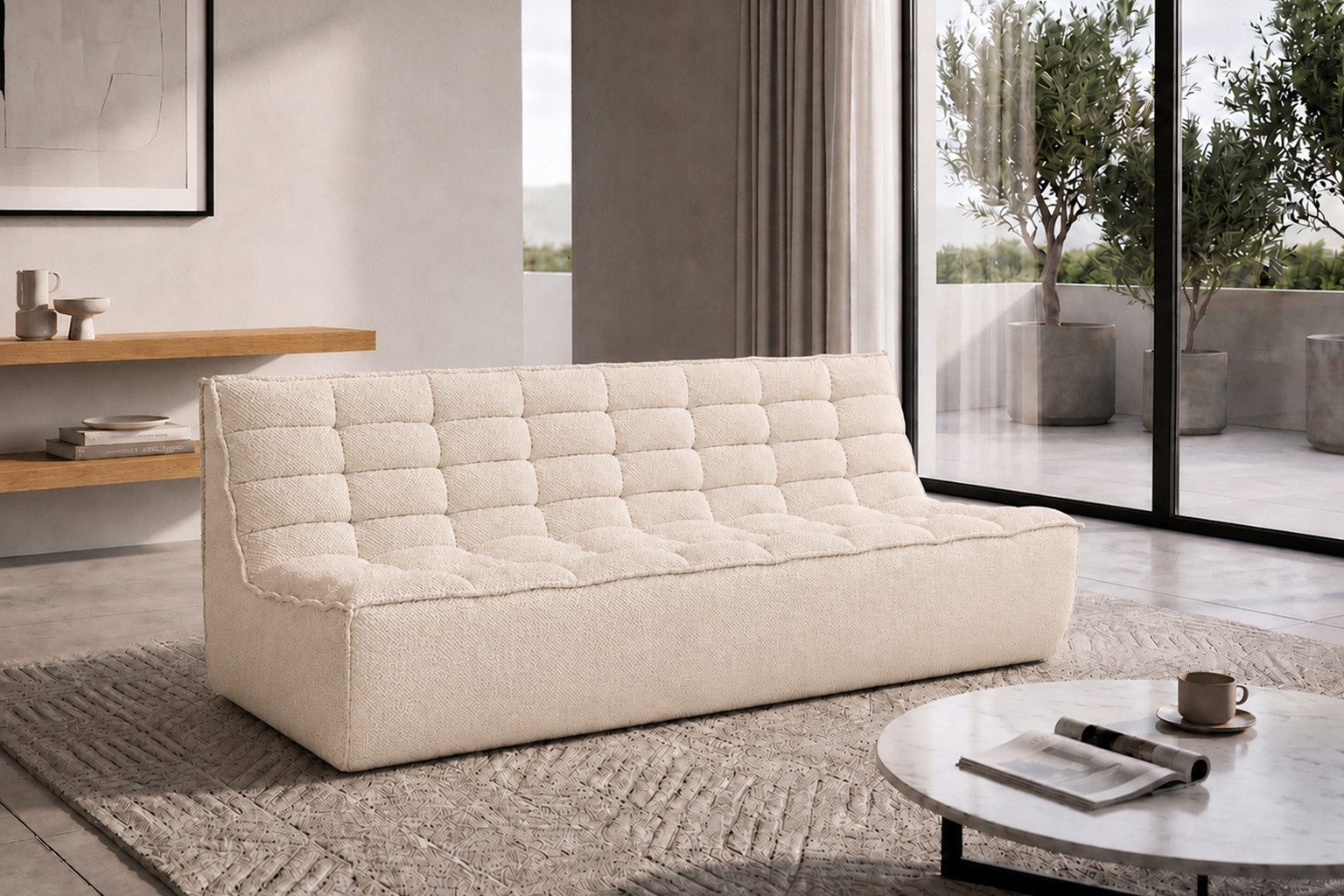 Kaiser Möbel Sofa 3-Sitzer in POP Plüschstoff, LAZY, Einzelmöbel, Modulares Design, 3D-Plüschstoff, kombinierbar mit weiteren Modulen