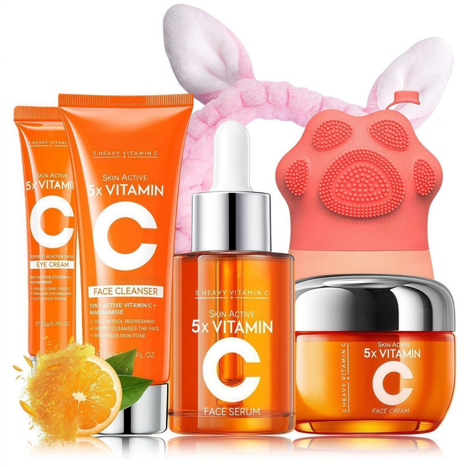 LuxusKollektion Pflege-Geschenkset Skincare Set Vitamin C Damen 6-teilig