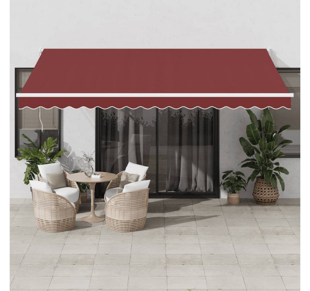 Thumbnail - vidaXL Markise Markise Manuell Weinrot 450x300 cm