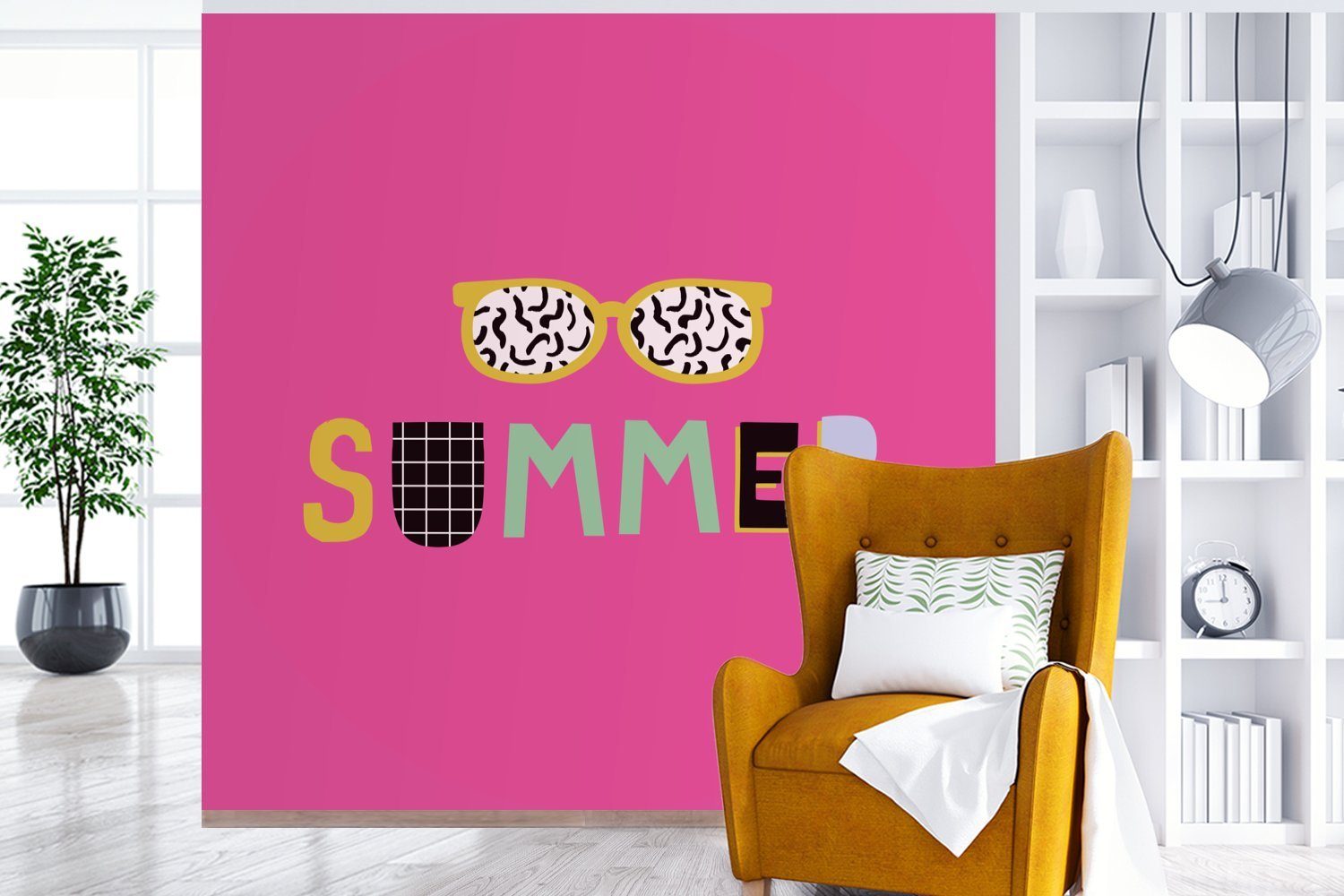 oder Tapete Fototapete Vinyl Sonnenbrille Wandtapete Schlafzimmer, St), für Zitat, (5 Wohnzimmer Matt, Sommer - MuchoWow bedruckt, -