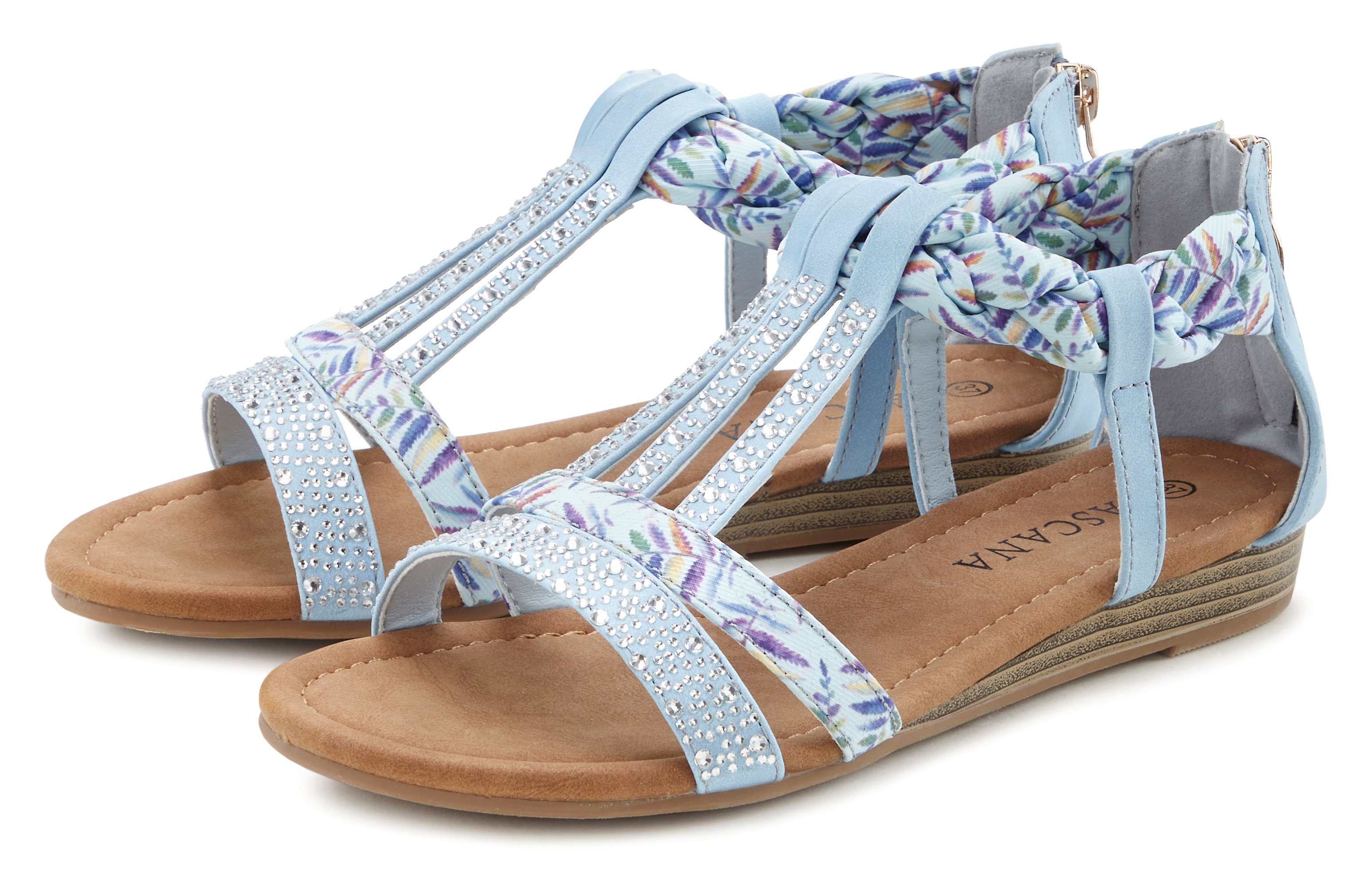 LASCANA Sommerschuh, Sandalette, Sandale mit Verzierung und kleinem Keilabs günstig online kaufen