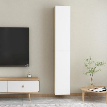möbelando TV-Board Irxleben-I, aus Spanplatte in Weiß und Sonoma-Eiche. Abmessungen (B/H/T) 30x90x30 cm