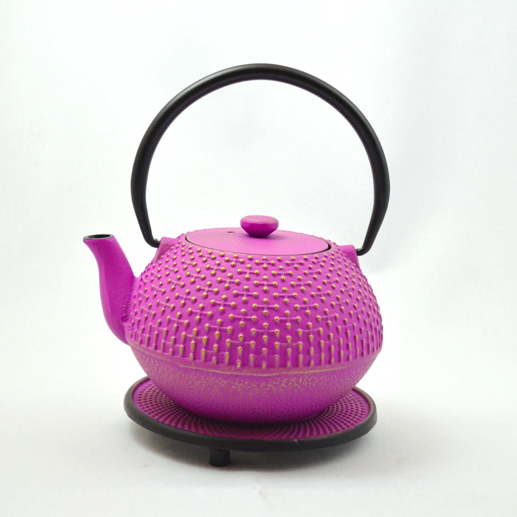 JA-UNENDLICH Teekanne Hoshi, 0.8 l, aus Gusseisen handgefertigt im Sandgussverfahren, innen emailliert Pink | Teekannen