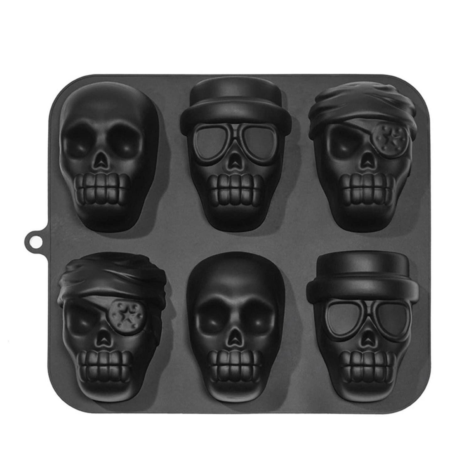 LuxusKollektion Eiswürfelform Eiswürfelform Totenkopf Silikon 6er, Trichter, (6-tlg)