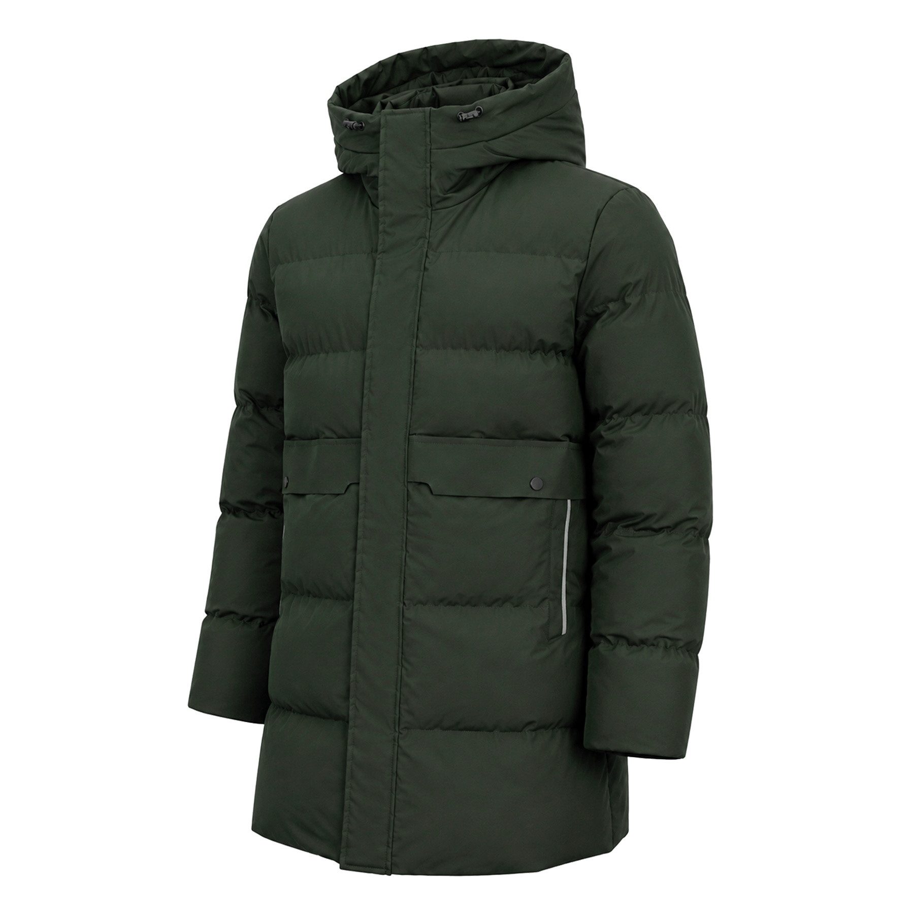 Allthemen Wintermantel Herren Wintermantel mittel lang mit Kapuze Windfest Steppjacke