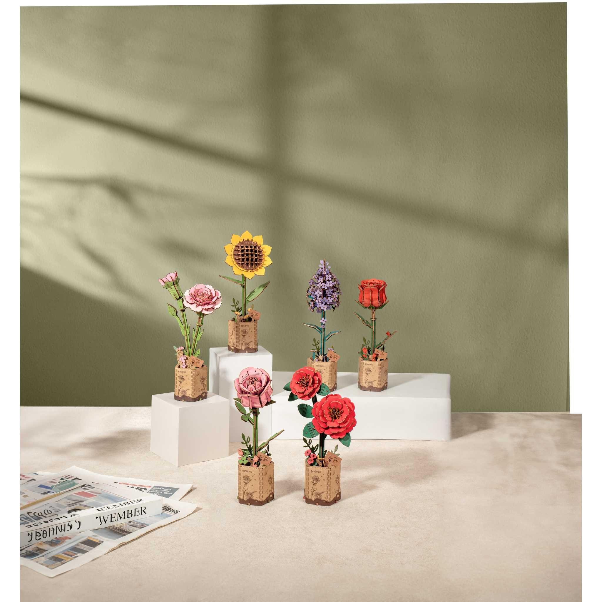 Robotime 3D-Puzzle TW061 - Kamille (Rowood), Puzzleteile