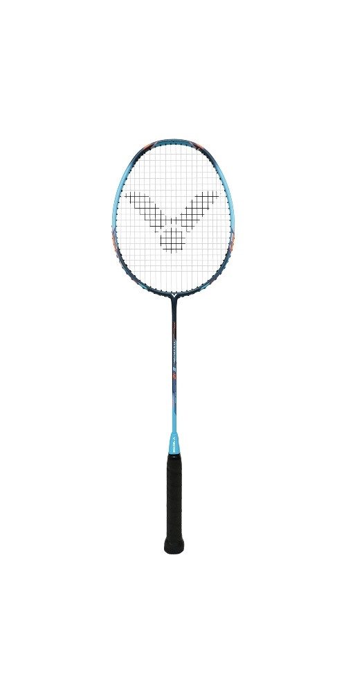 VICTOR Badmintonschläger Thruster K 12 M (kopflastig, sehr flexibel) hellblau - unbesaitet, Gewichtsklasse: 4U/G5