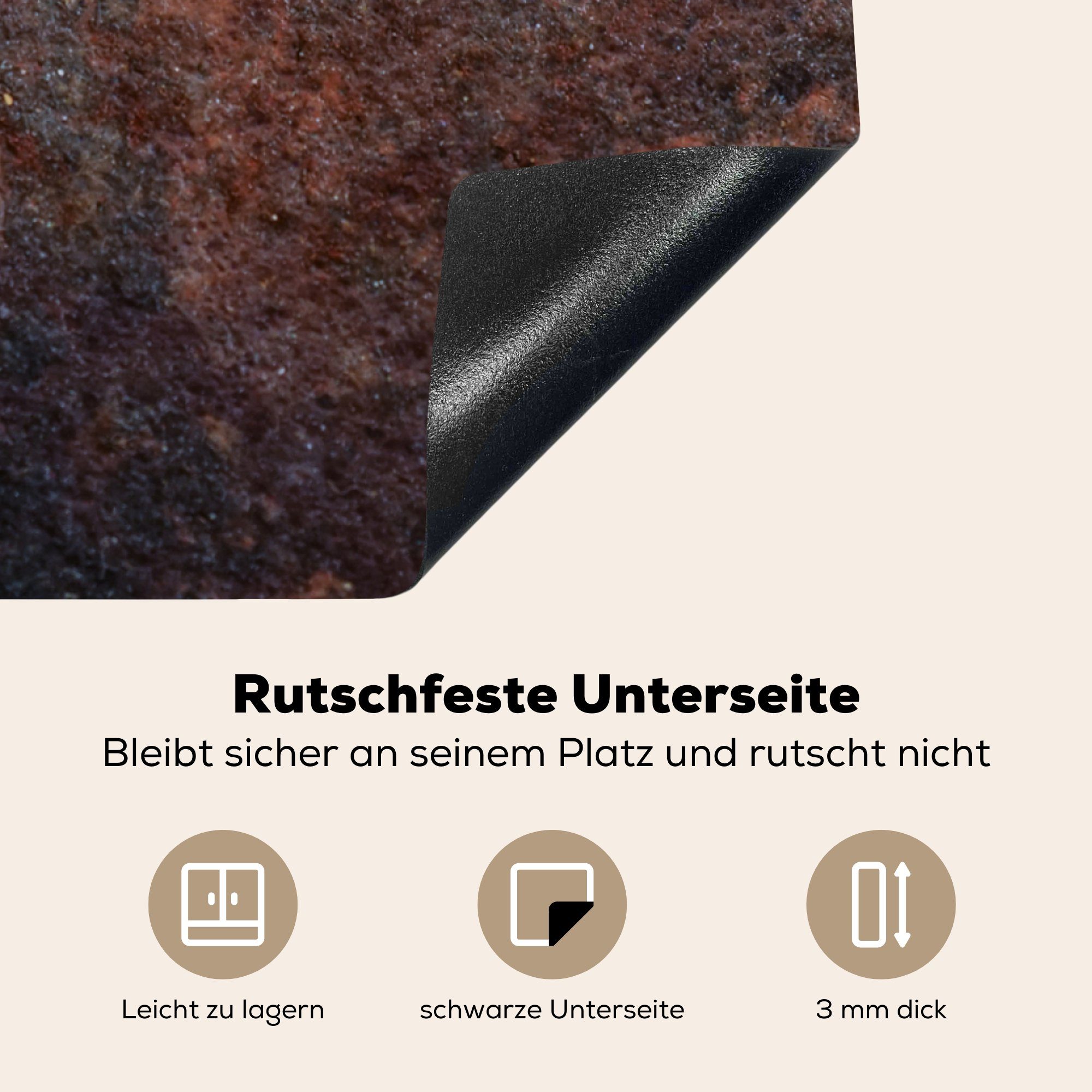 tlg), Rost - für 78x78 MuchoWow cm, Herdblende-/Abdeckplatte Vinyl, Ceranfeldabdeckung, Arbeitsplatte Blau, - (1 Wand küche