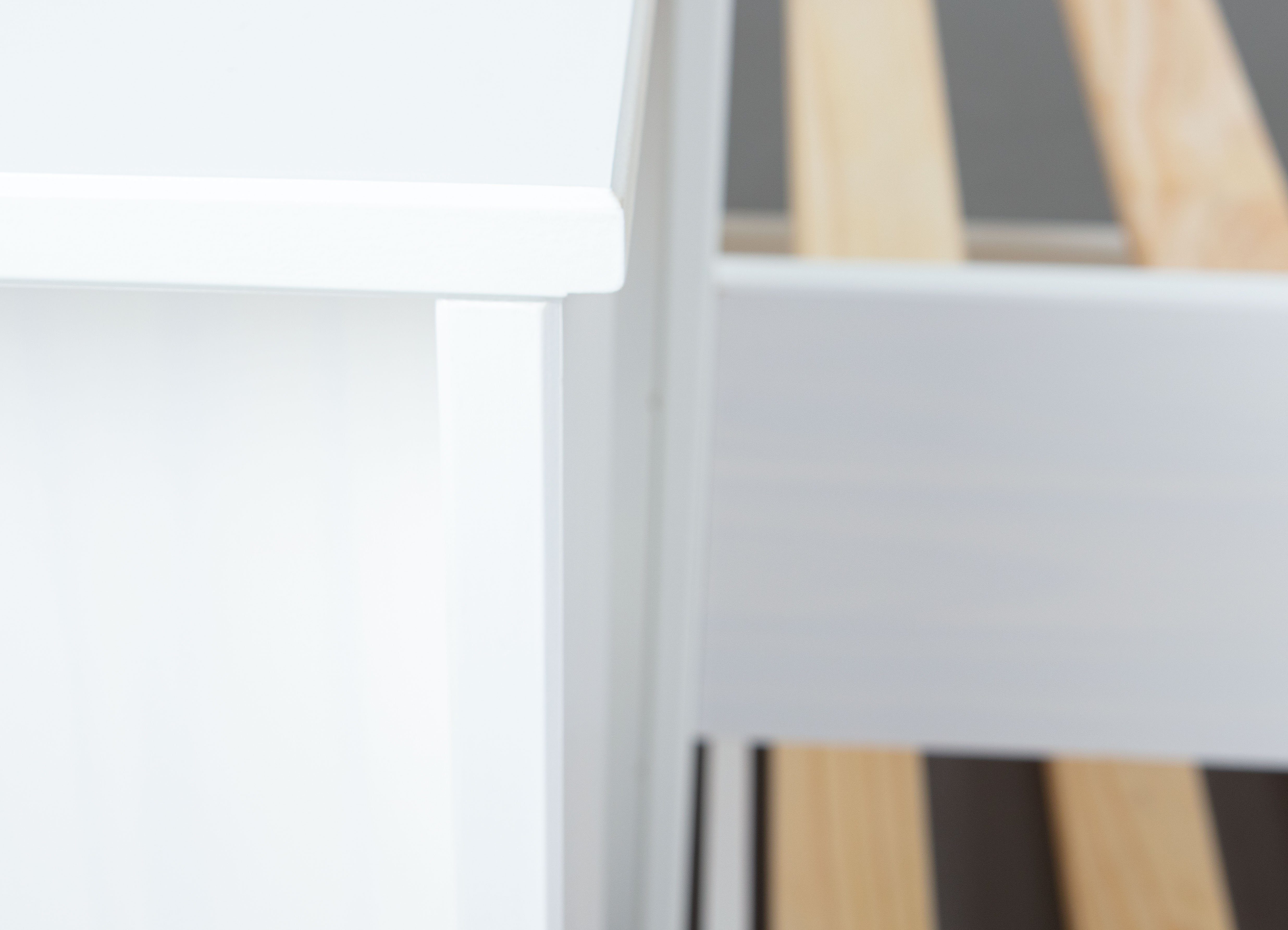 Inter Link Funktionsbett, mit Schreibtisch, Kiefer inkl. aus ausziehbarer Massivholz, Liegefläche, weiß