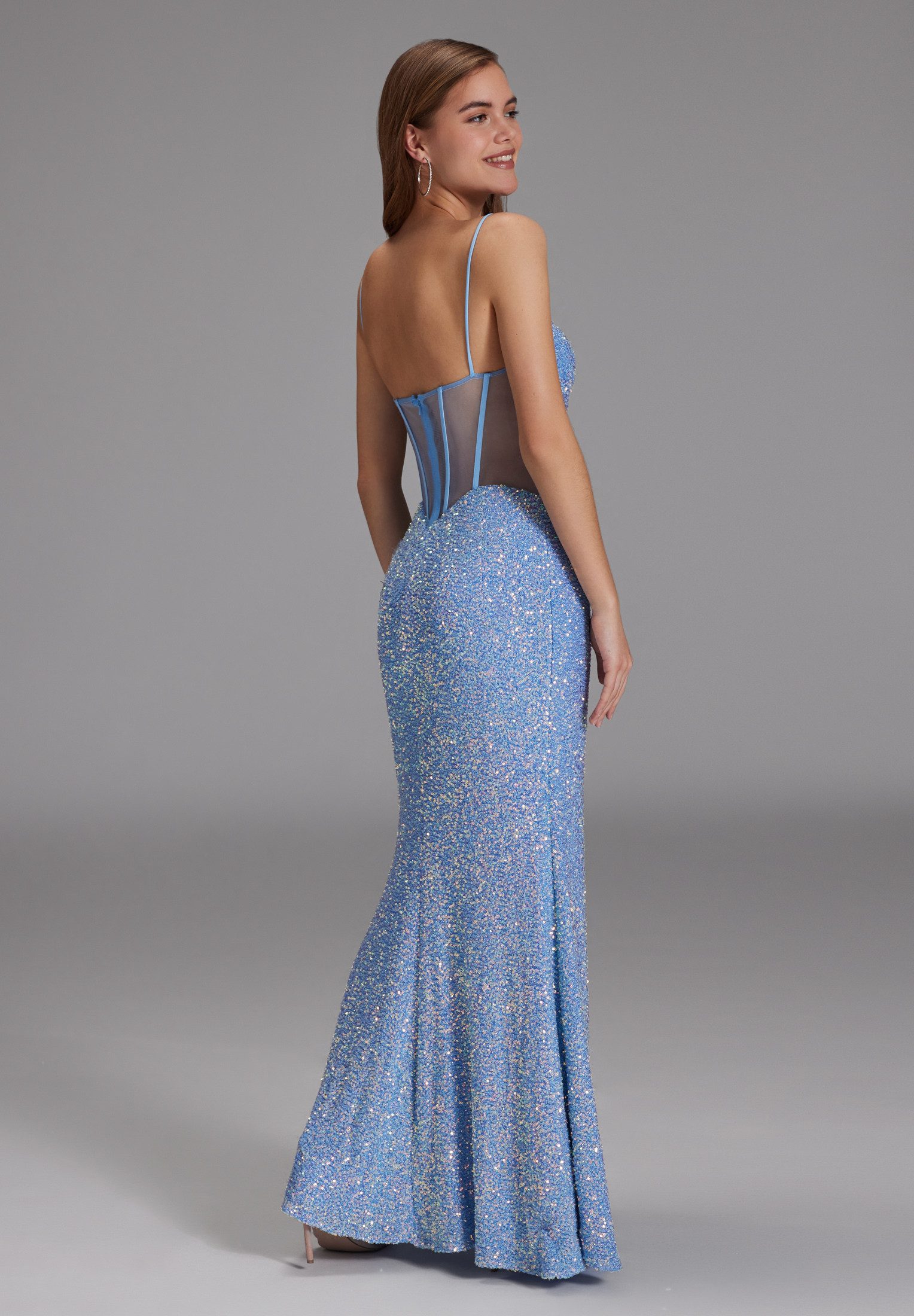 Hey Kyla Abendkleid - Slipdress mit transparenter Rückenpartie Figurbetonte günstig online kaufen