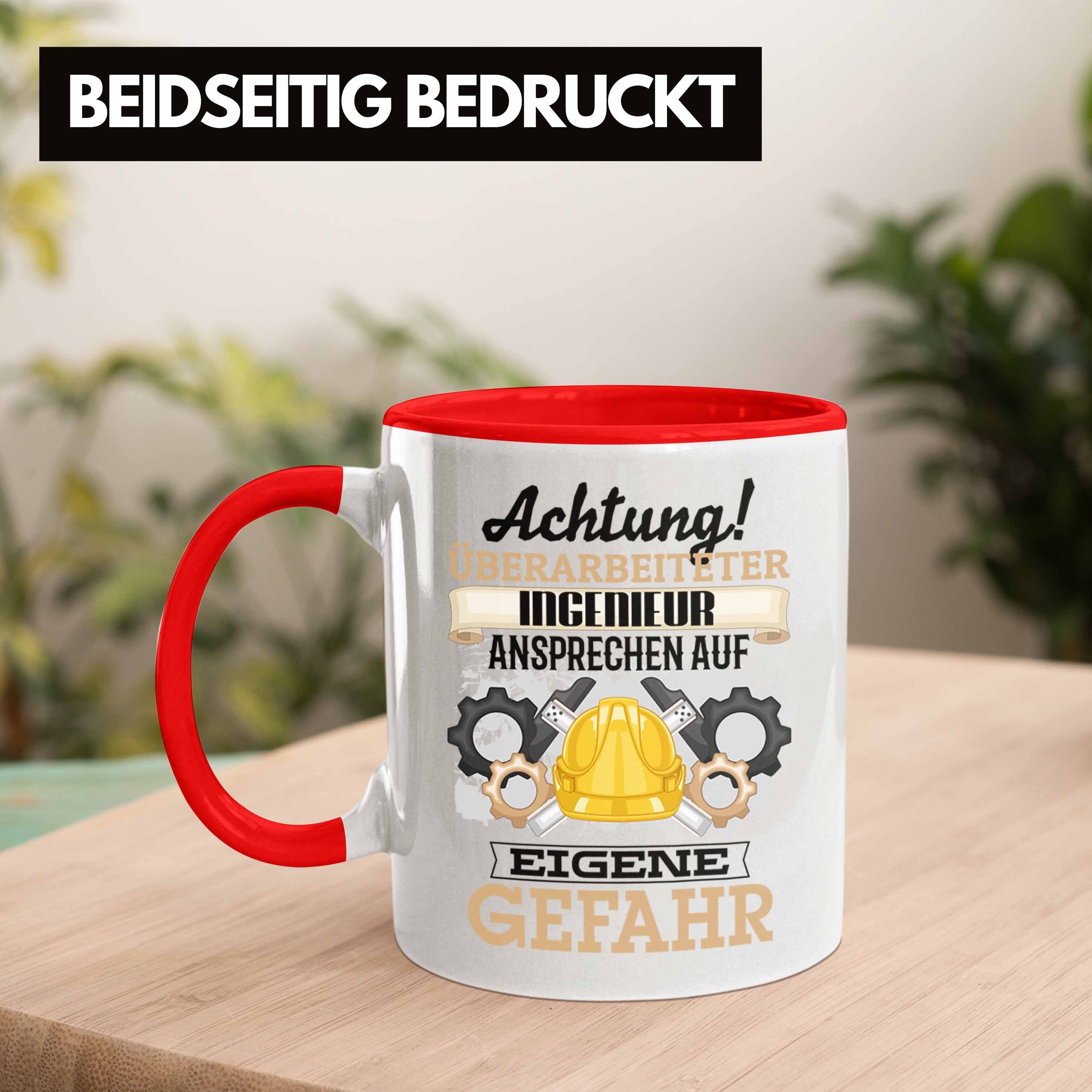 Lustiger Geschenk Ingenieur Spruch Tasse Rot Trendation Geschenkidee Tasse für Kaffeebecher