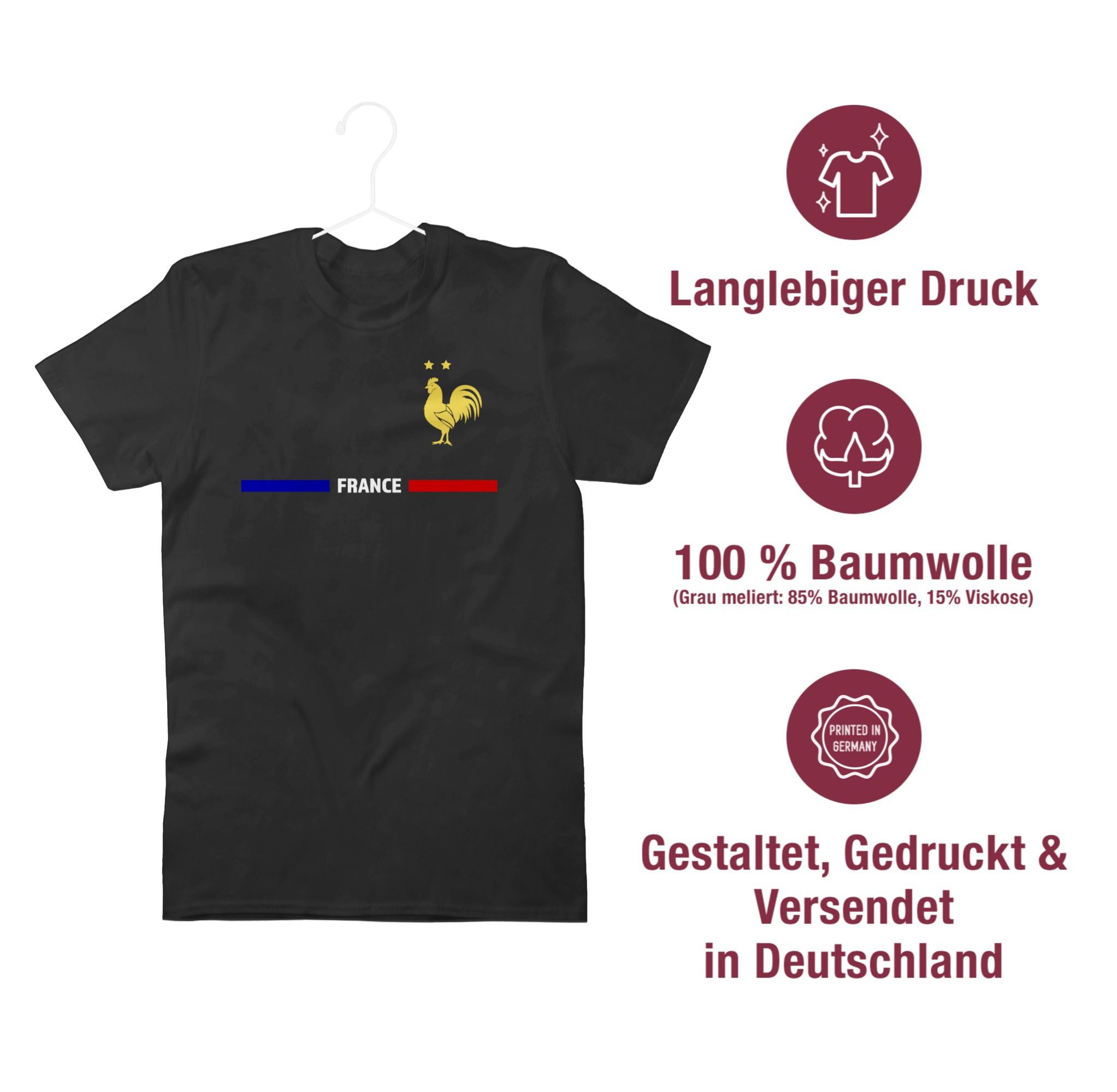 Shirtracer T-Shirt Frankreich Trikot Wappen, France mit Stolz, Französisches Fan-Motiv 2026 Fussball WM Fanartikel