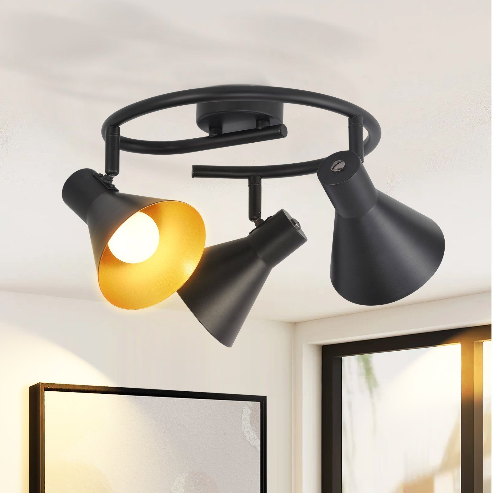 ZMH Deckenstrahler Schwarz Deckenlampen E14 Vintage günstig online kaufen