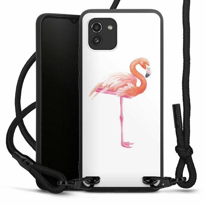 DeinDesign Handyhülle Flamingo Tiere Sommer Flamingo3 Samsung Galaxy A03 Premium Handykette Hülle mit Band Case zum Umhängen