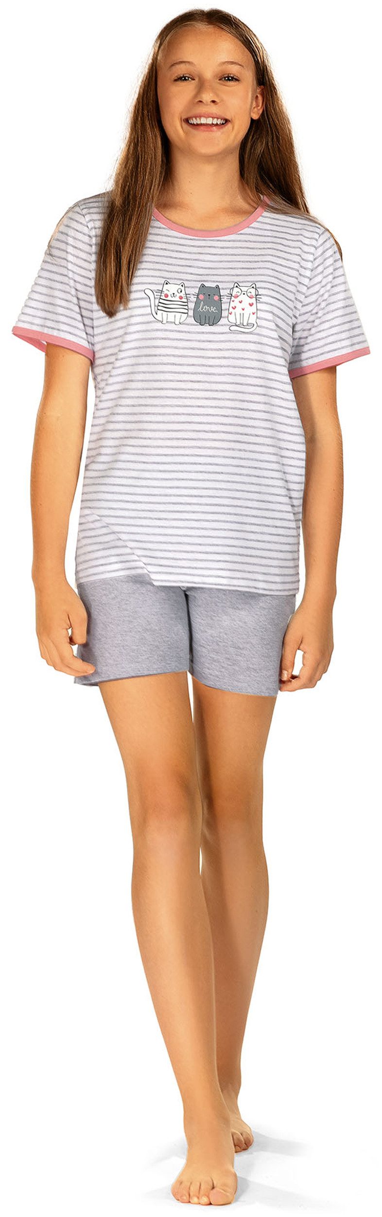 comtessa Schlafanzug Comte Kids (Set, 2 tlg., 2-teilig) Mädchen Pyjama Shorty Kurzarm Baumwolle