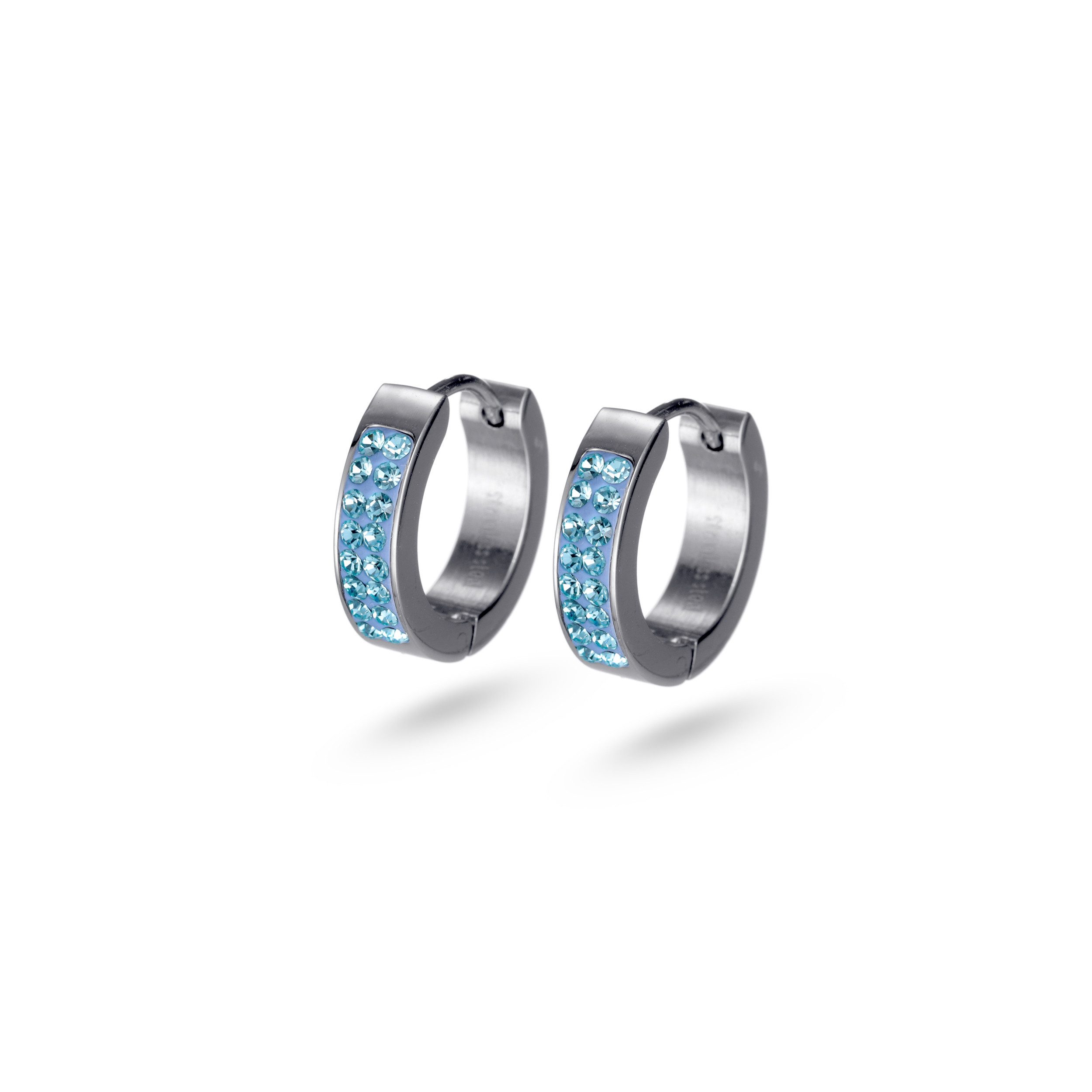 Kingka Paar Creolen Glamour mit Zirkonia (Set, incl. Schmuckbox), Damen Ohrschmuck mit Zirkonia, zu Kleid, Shirt, Sneaker! Valentinstag