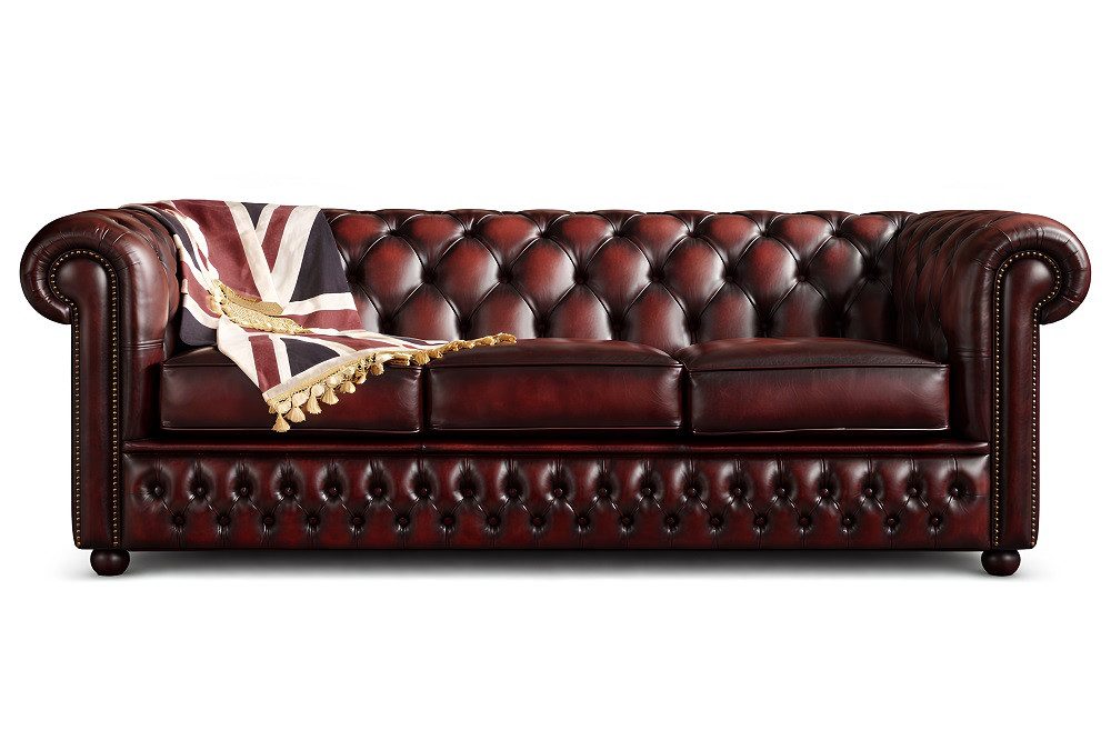 JVmoebel Chesterfield-Sofa Dreisitzer Chesterfield Sofa Kunstleder Couch Klassisch Sofort, 1 Teile, Made in Europa