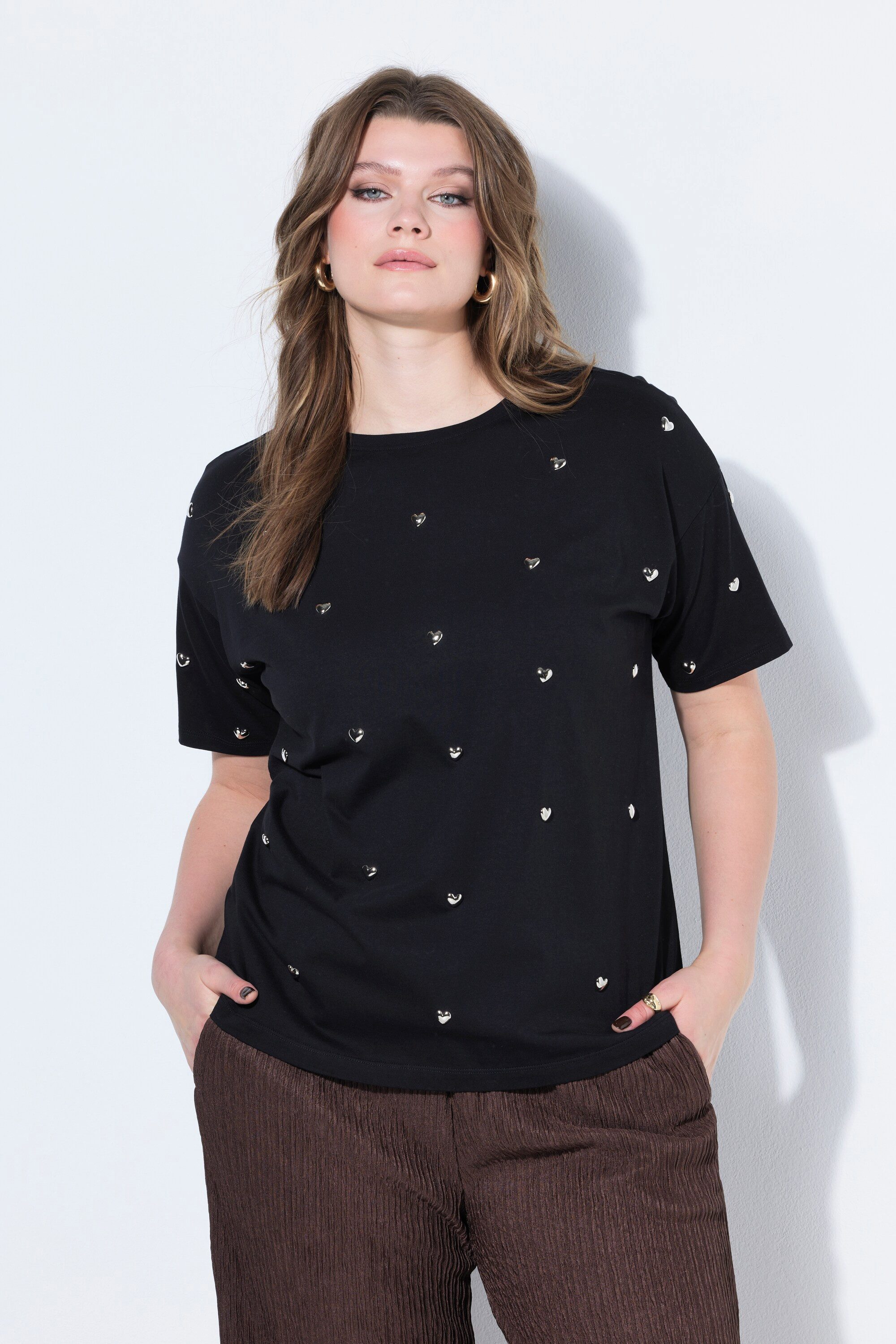 Studio Untold T-Shirt T-Shirt oversized Herz-Nieten