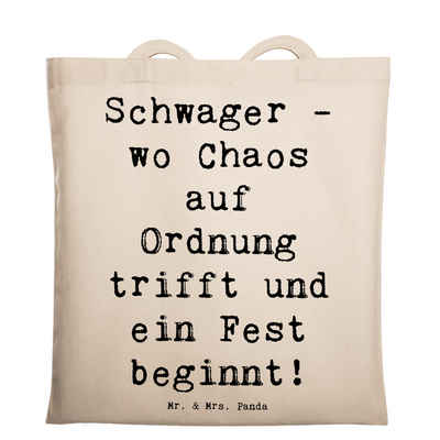 Mr. & Mrs. Panda Tragetasche Schwager Chaos Fest - Transparent - Geschenk, Beutel, Jutebeutel, Beu (1-tlg), Design-Highlight