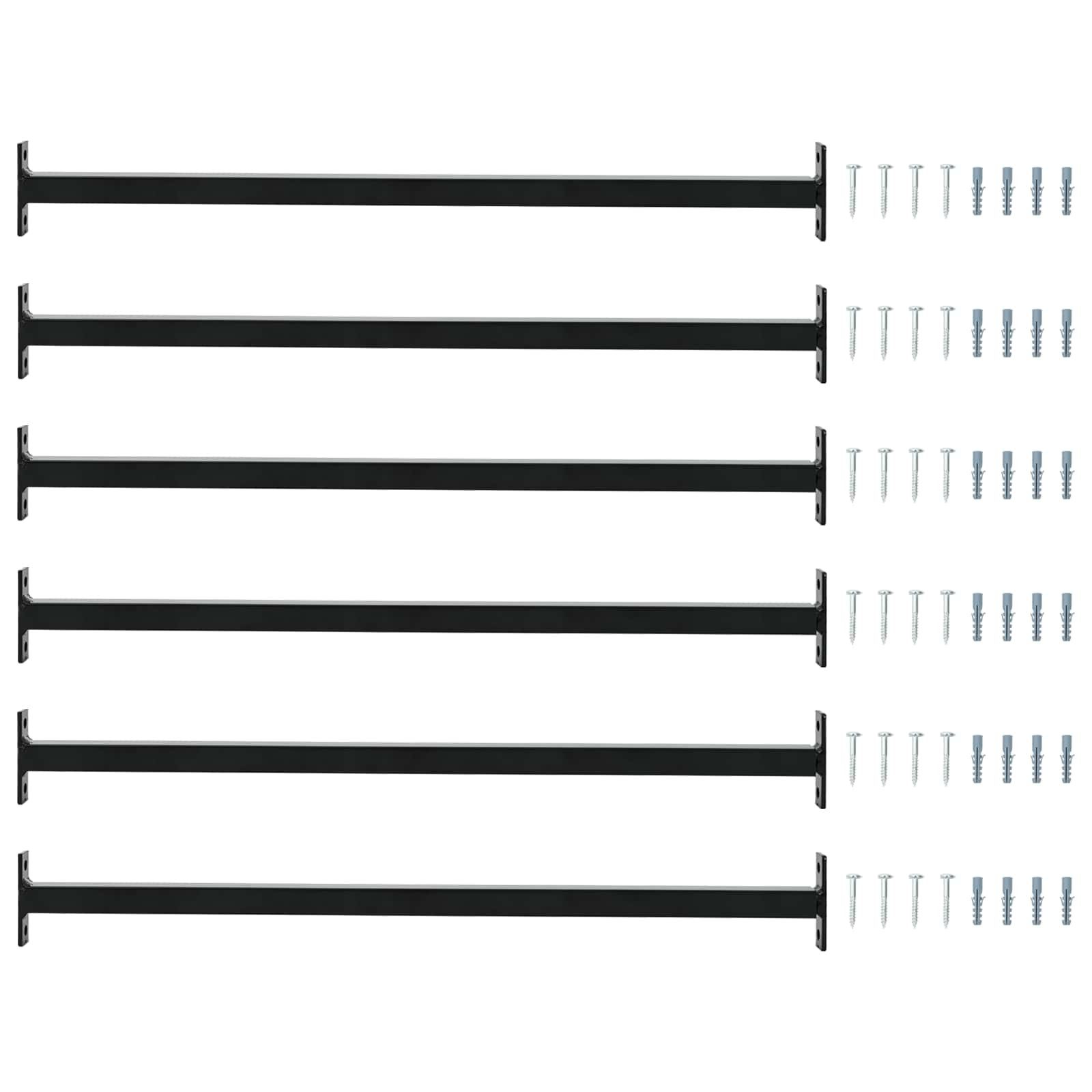 vidaXL Fenster Verstellbarer Fenster-Sicherheitsbalken 6 pcs Schwarz Stahl, (6 St)