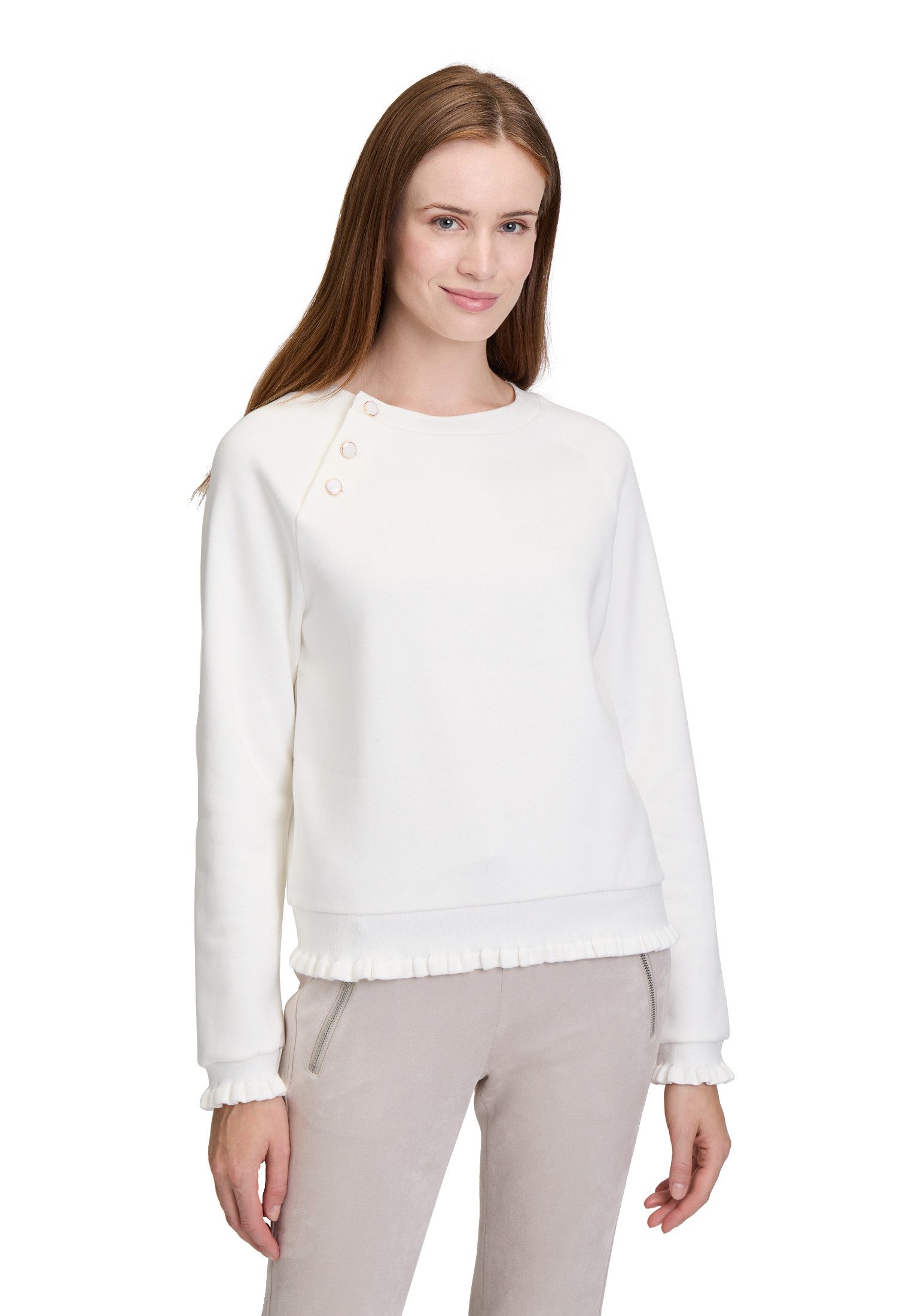 Cartoon Sweatshirt Cartoon Sweatshirt mit Rippbündchen Rüschen