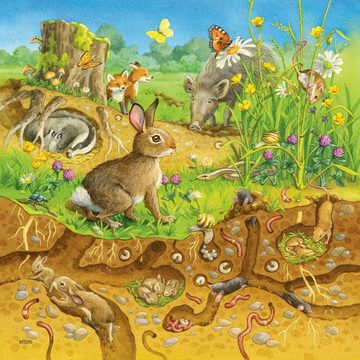 Ravensburger Puzzle Tiere in ihren Lebensräumen - Puzzle mit 49 Teilen, 49 Puzzleteile