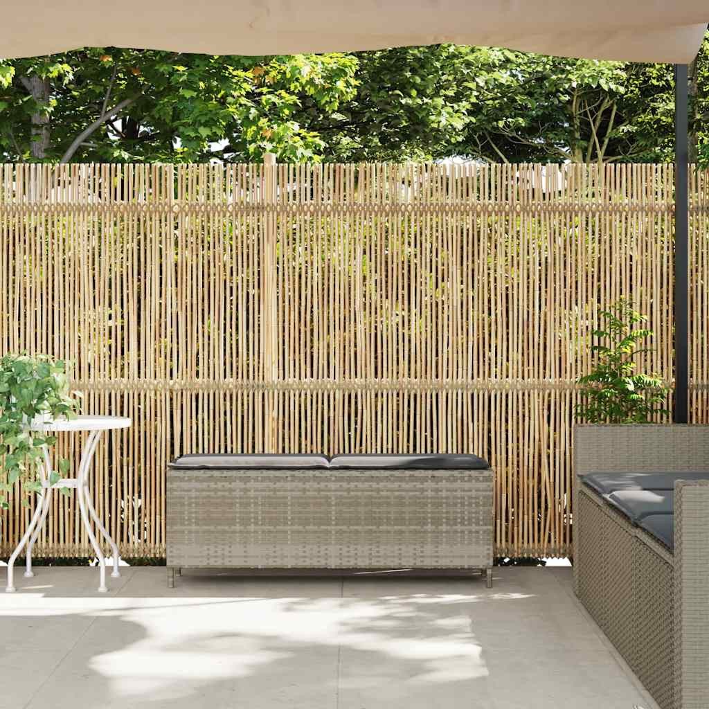 vidaXL Gartenbank Gartenbank mit Kissen Hellgrau 110x30x40,5 cm Poly Rattan (1-St)