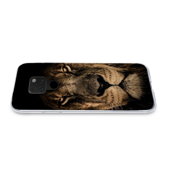 MuchoWow Handyhülle Löwe - Tiere - Schwarz - Porträt Phone Case Handyhülle Huawei Mate 20 Silikon Schutzhülle OR12172