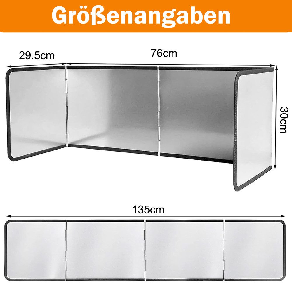 TUWENA Spritzschutz Spritzschutz Küchenrückwand, Vierseitiger Küchenschutz Faltbar, Fettspritzschutz Spritzschutz Herd, für Herd, Separate Ölflecken