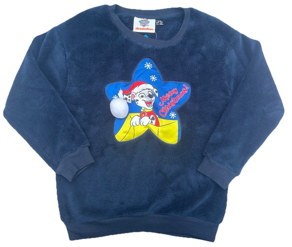 Distra Fashion Rundhalspullover Paw Patrol Teddyfleece Pullover mit Bommel Weinhachtsmotiv (1-tlg)