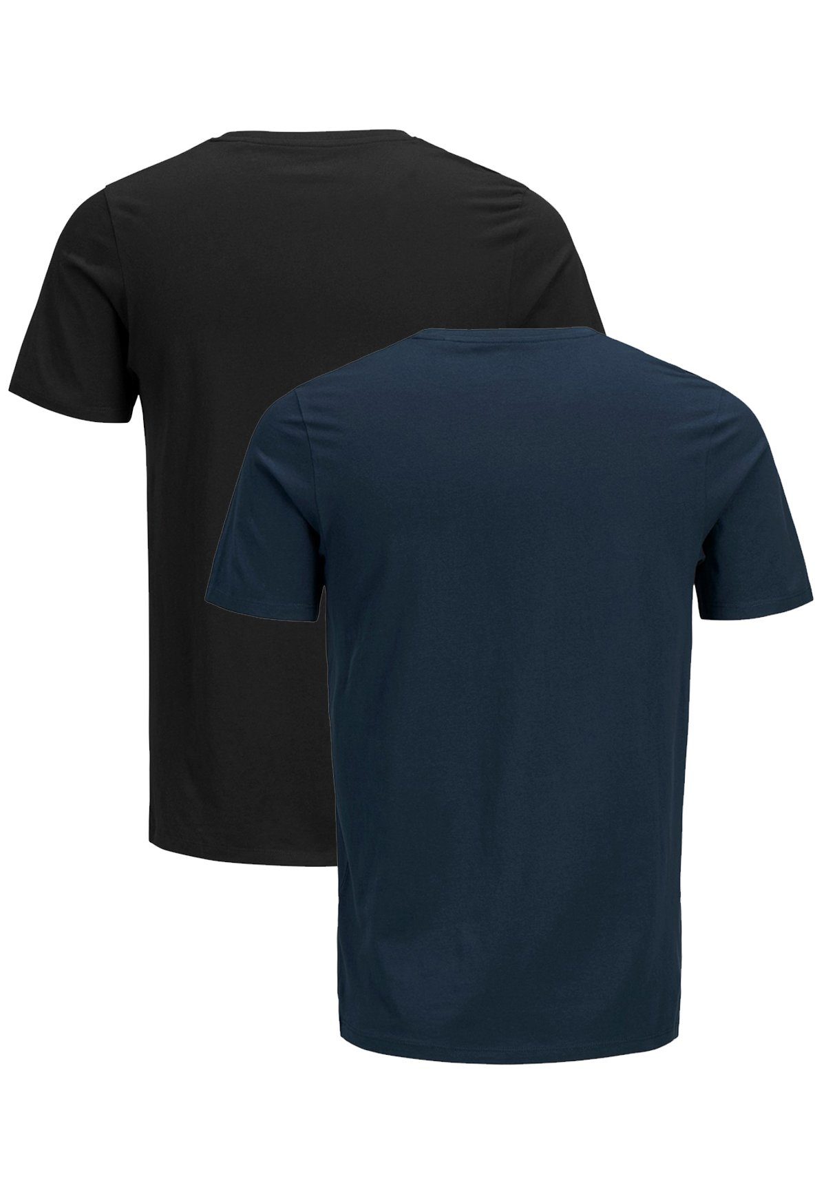 JJECORP in (2-tlg) Schwarz-Blau Kurzarm 3661 Jack T-Shirt Print Pack 2-er & Stück T-Shirt LOGO Jones