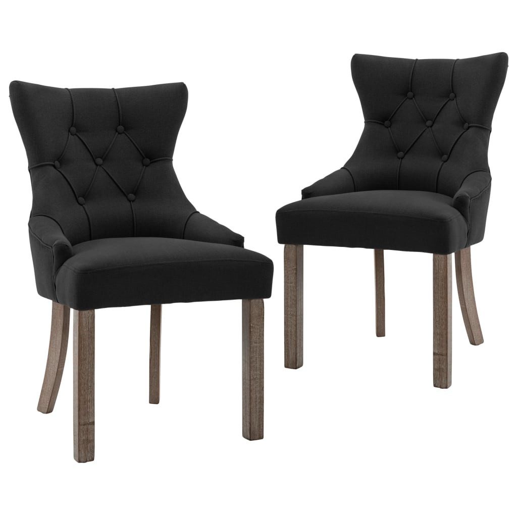 Esszimmerstuhl Esszimmerstühle 2 Stk. Schwarz Stoff