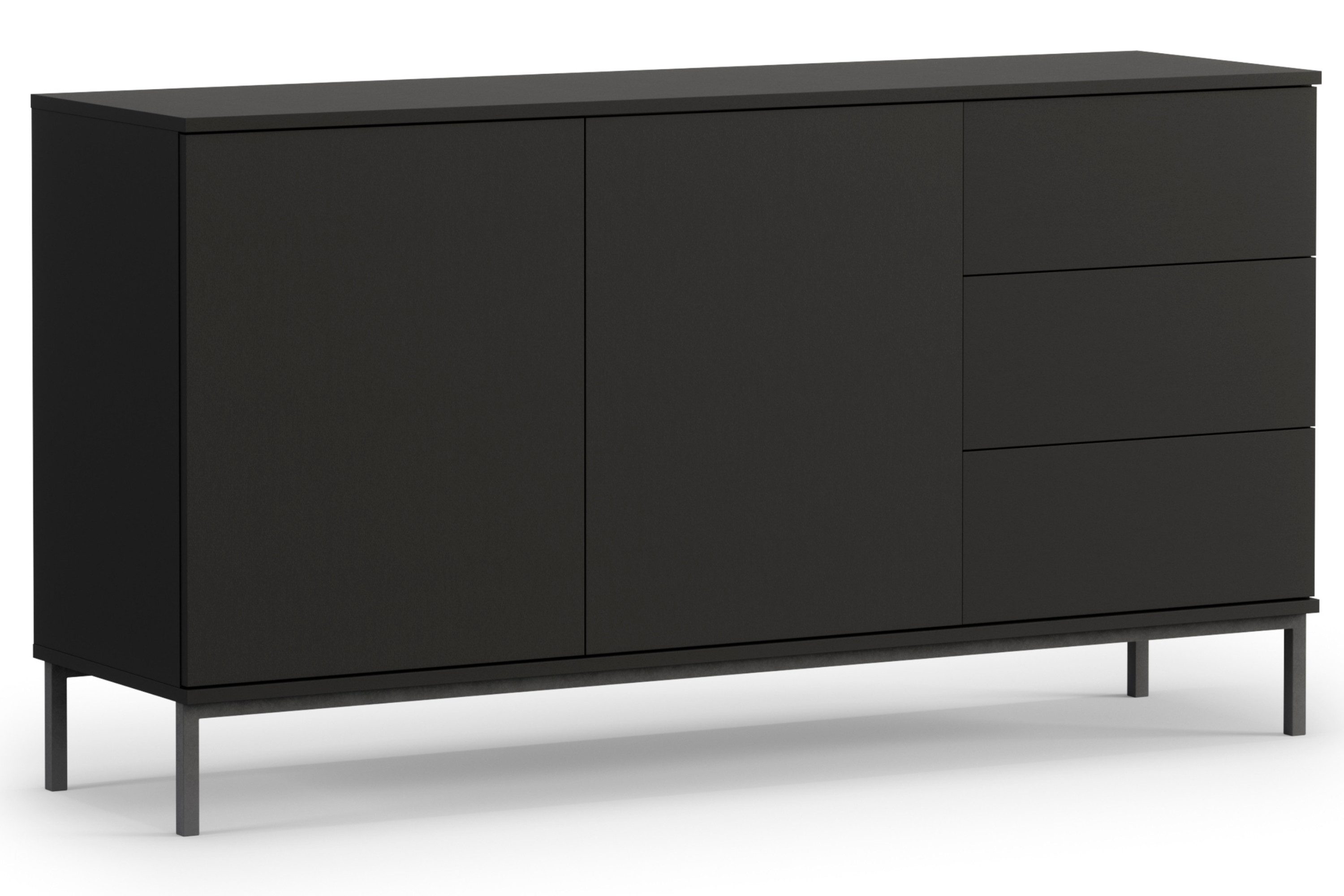 KONSIMO® Kommode ERISTI Sideboards, Kombikommode, hergestellt in der EU, Push-to-Open, grifflose, Metallfüße, mit Türen und Schubladen