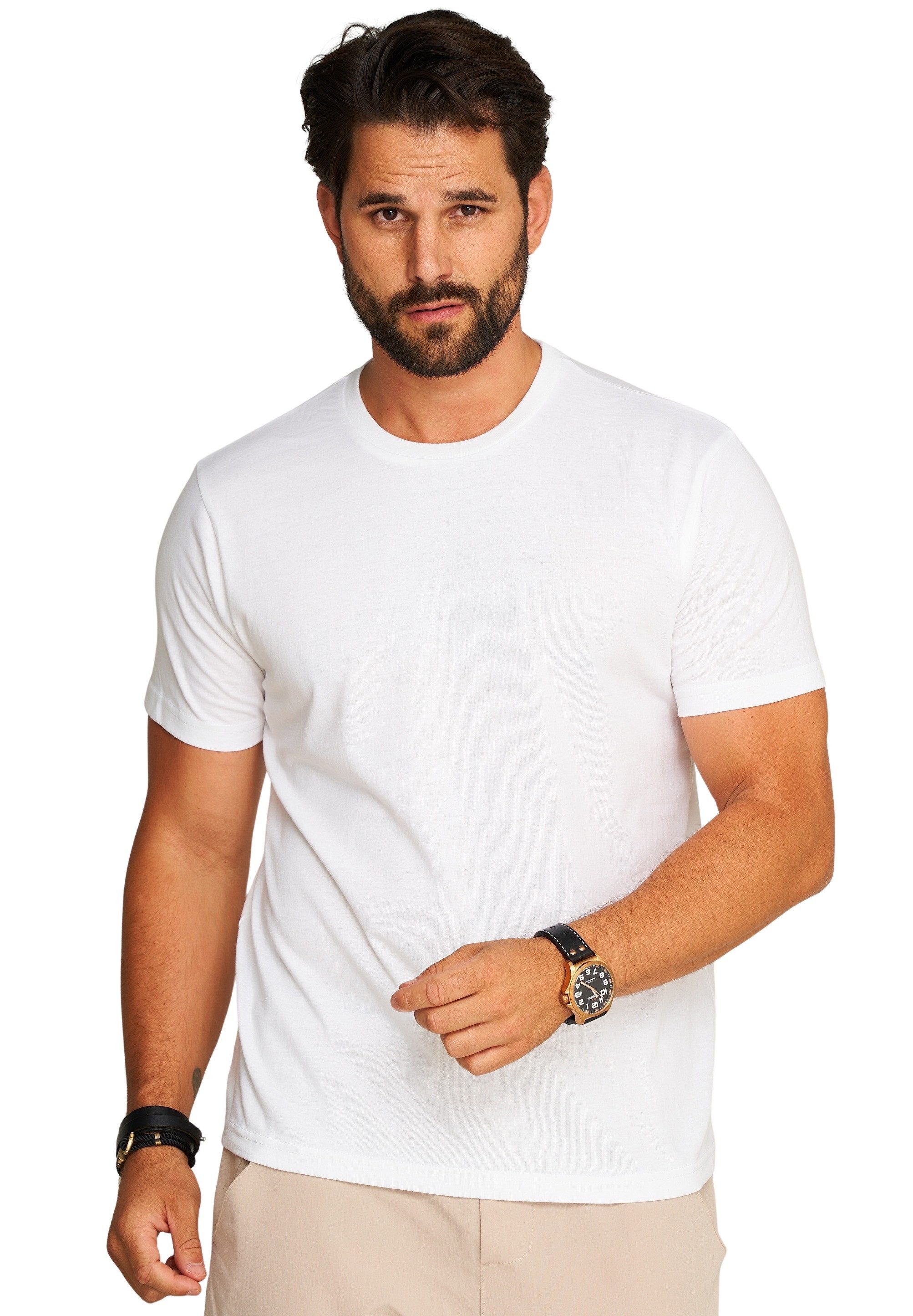 DAILY COTTON T-Shirt BASETEEO (Packung, 3er-Pack) Herren Basic Kurzarm Rundhals Shirt Crew-Neck O-Ausschnitt