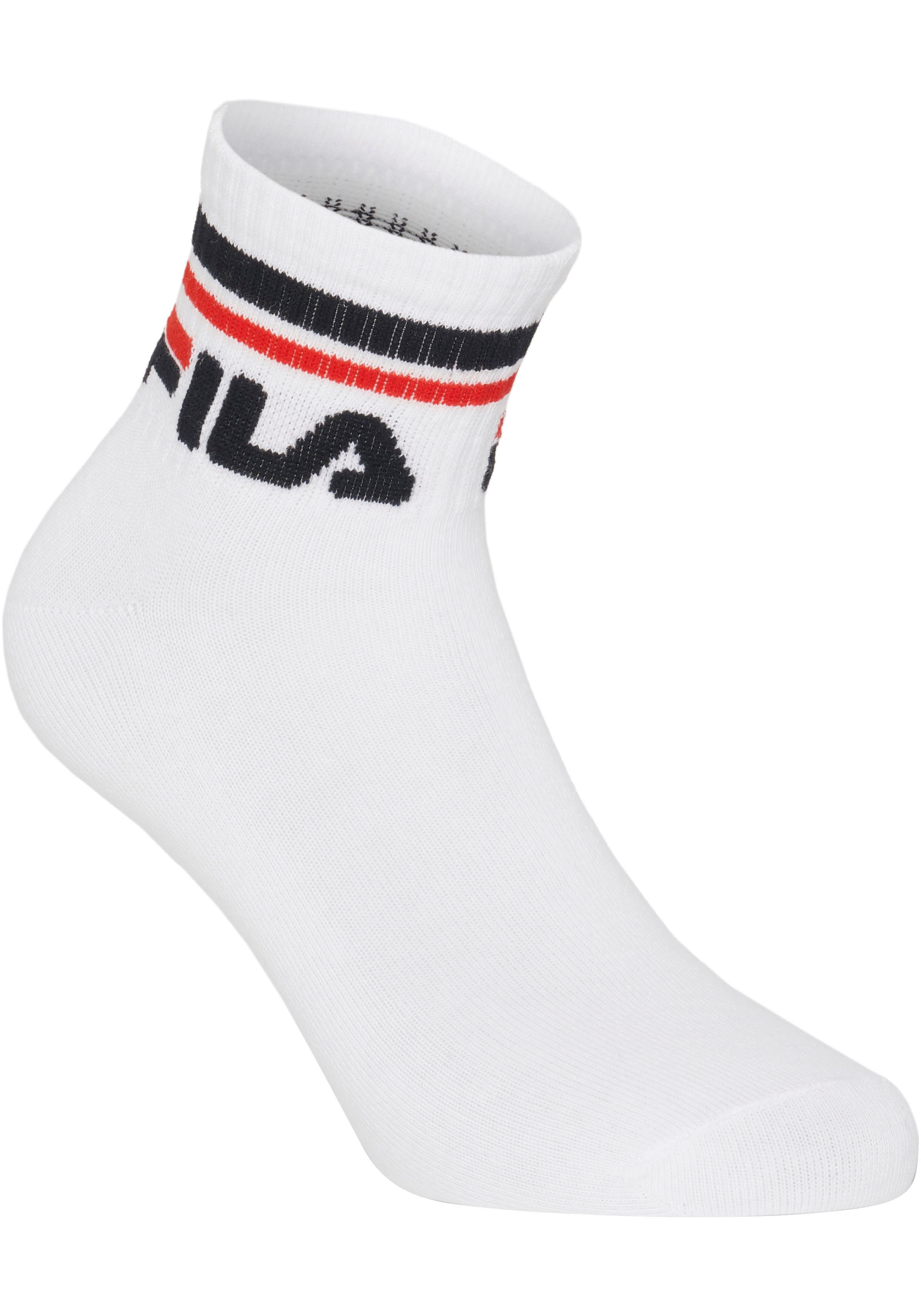 Fila Kurzsocken UNISEX QUARTER PLAIN SOCKS (6-Paar) mit Logo-Schriftzug – Bild 4 von 5
