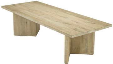 Casa Padrino Esstisch Luxus Massivholz Esstisch Naturfarben 280 x 110,5 x H. 76 cm - Rechteckiger Eichenholz Küchentisch - Luxus Massivholz Esszimmer Möbel