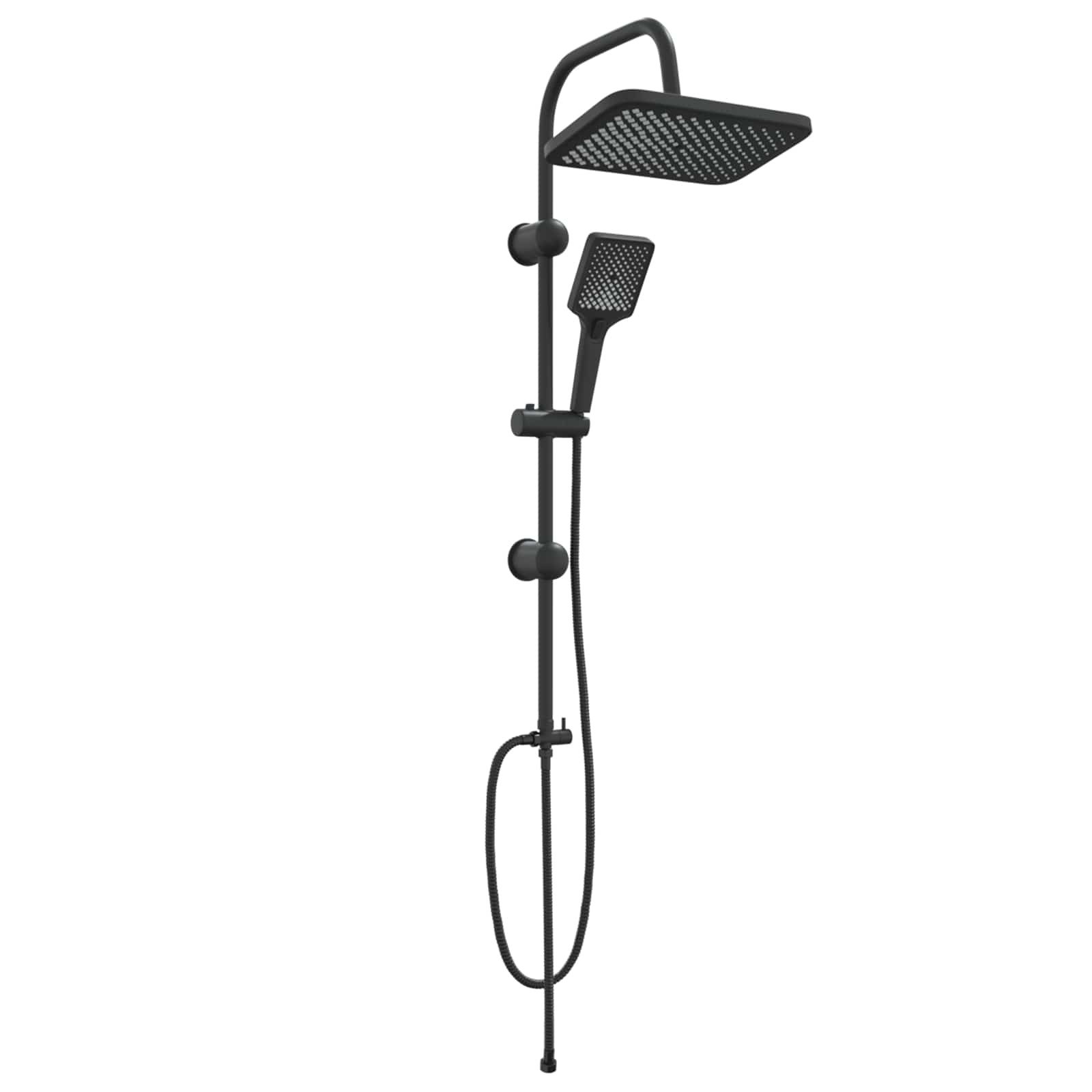 vidaXL Regenduschkopf Duschsystem mit Duschkopf Schwarz 48 x 30 x 100 cm Edelstahl, (1-tlg)