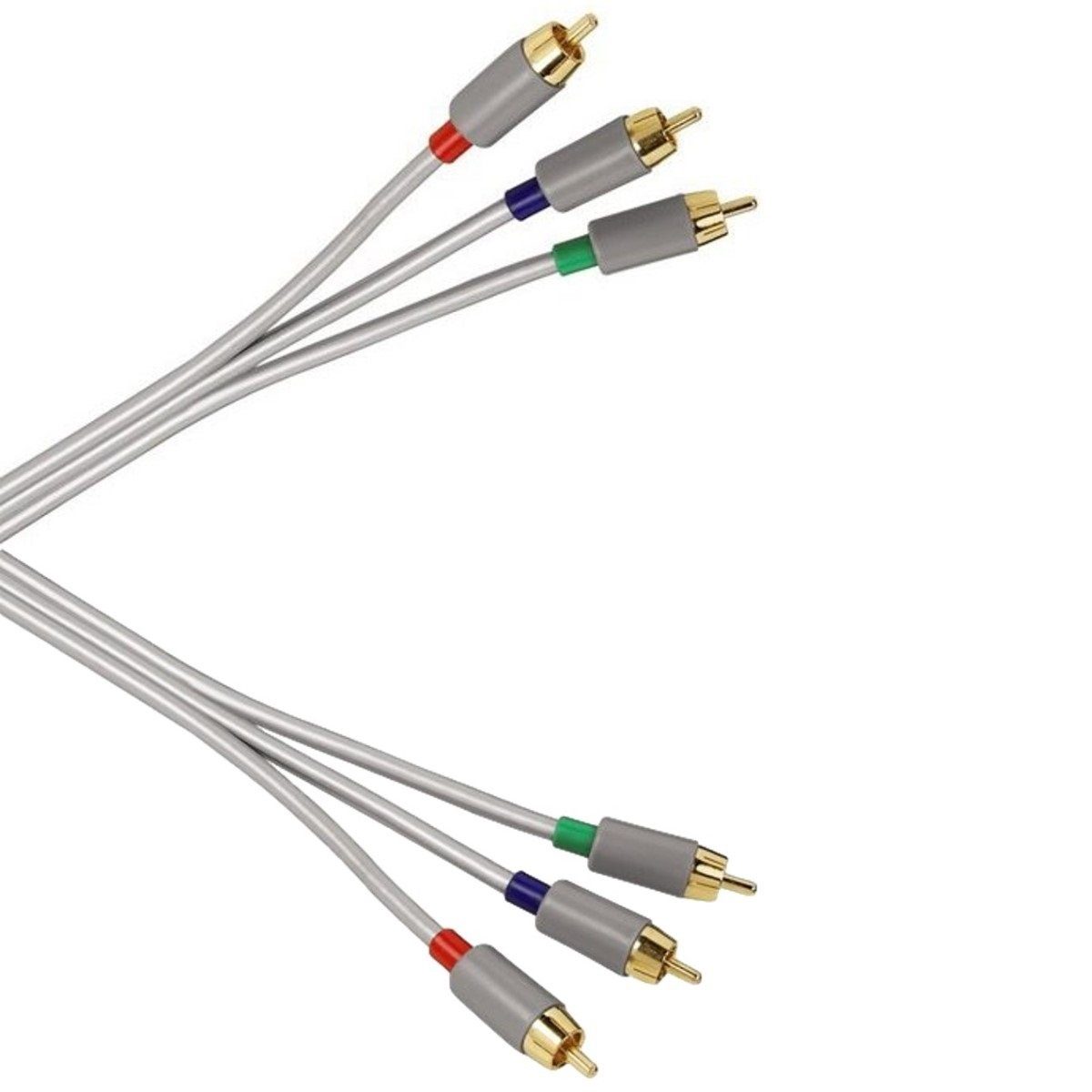 Hama 3m YUV RGB Component-Kabel Gold Audio-Kabel, Cinch, Kein (300 cm), Komponenten-Kabel HD TV, vergoldet, 3x RCA Cinch-Stecker für TV etc.