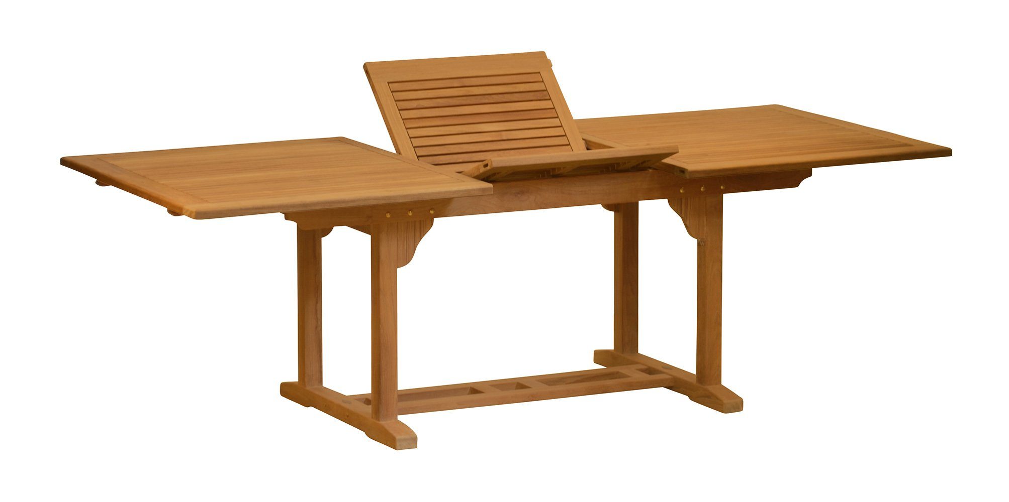 Kai Wiechmann Gartentisch Premium Teak Ausziehtisch eckig als klassischer Holztisch aus Teak, ausziehbarer und unbehandelter Teaktisch eckig