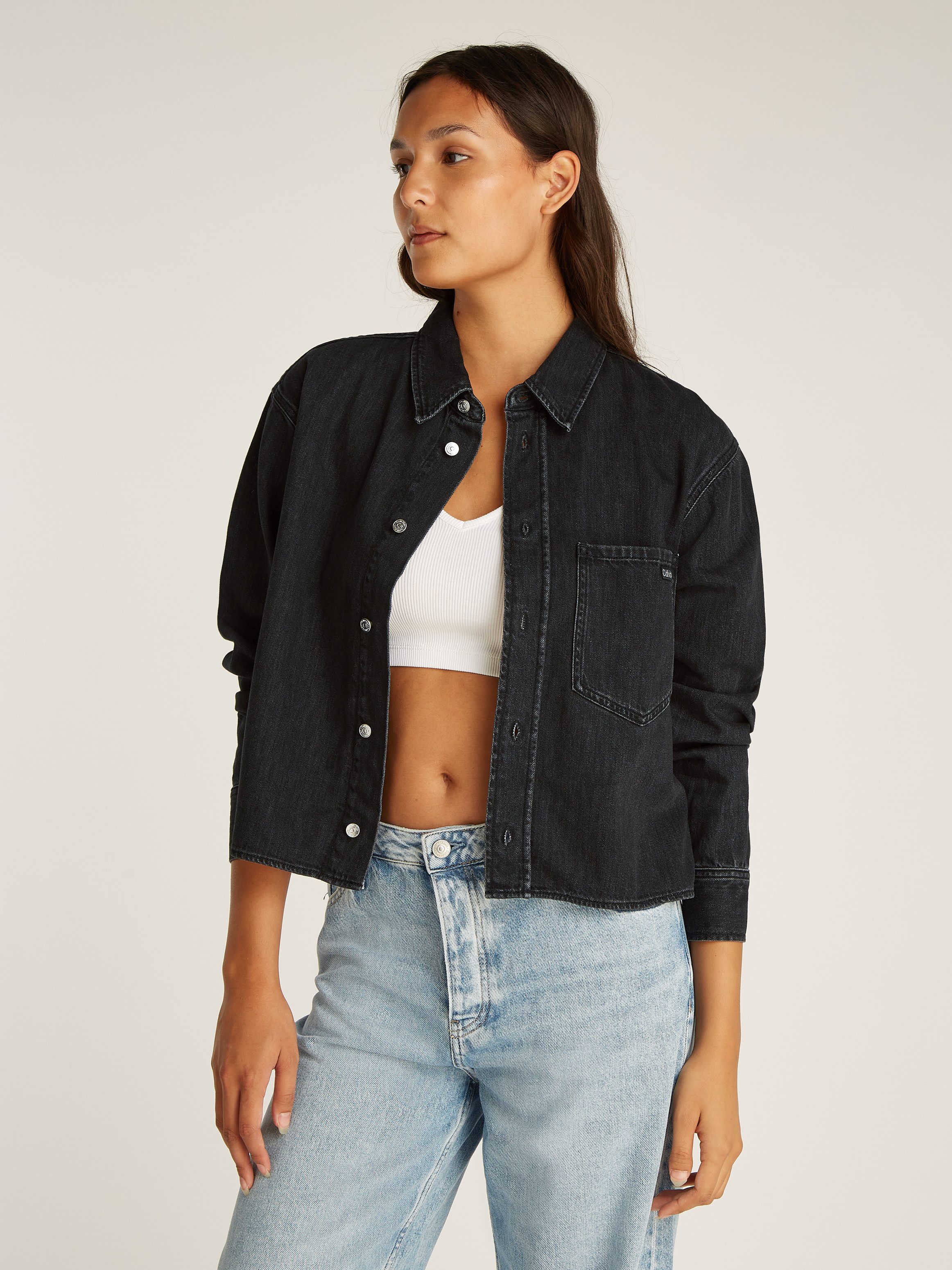 Jeansbluse CROPPED DAD DENIM SHIRT