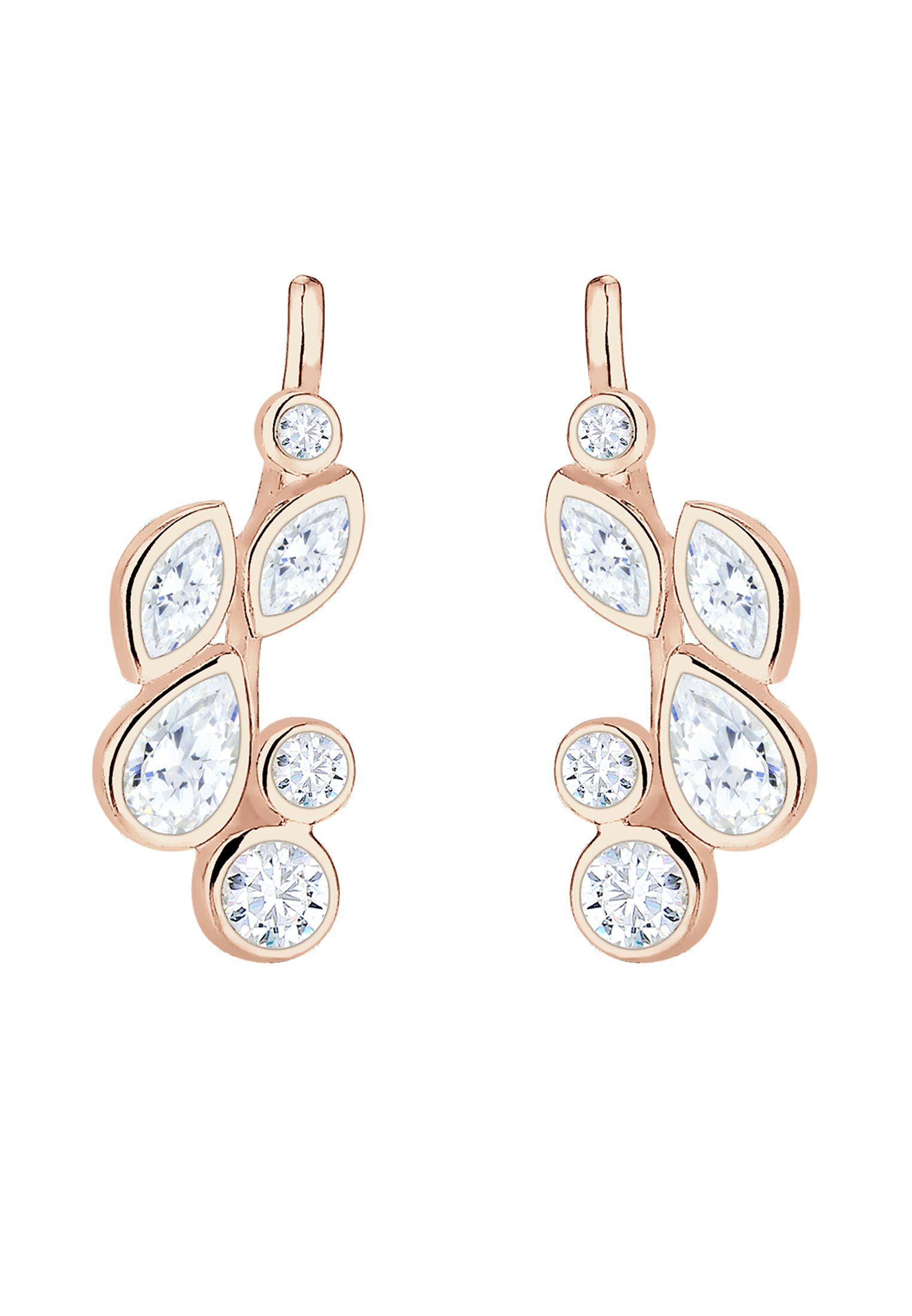 Elli Paar Ohrhänger Earcuff Tropfen Zirkonia Weiß 925 Sterling Silber günstig online kaufen