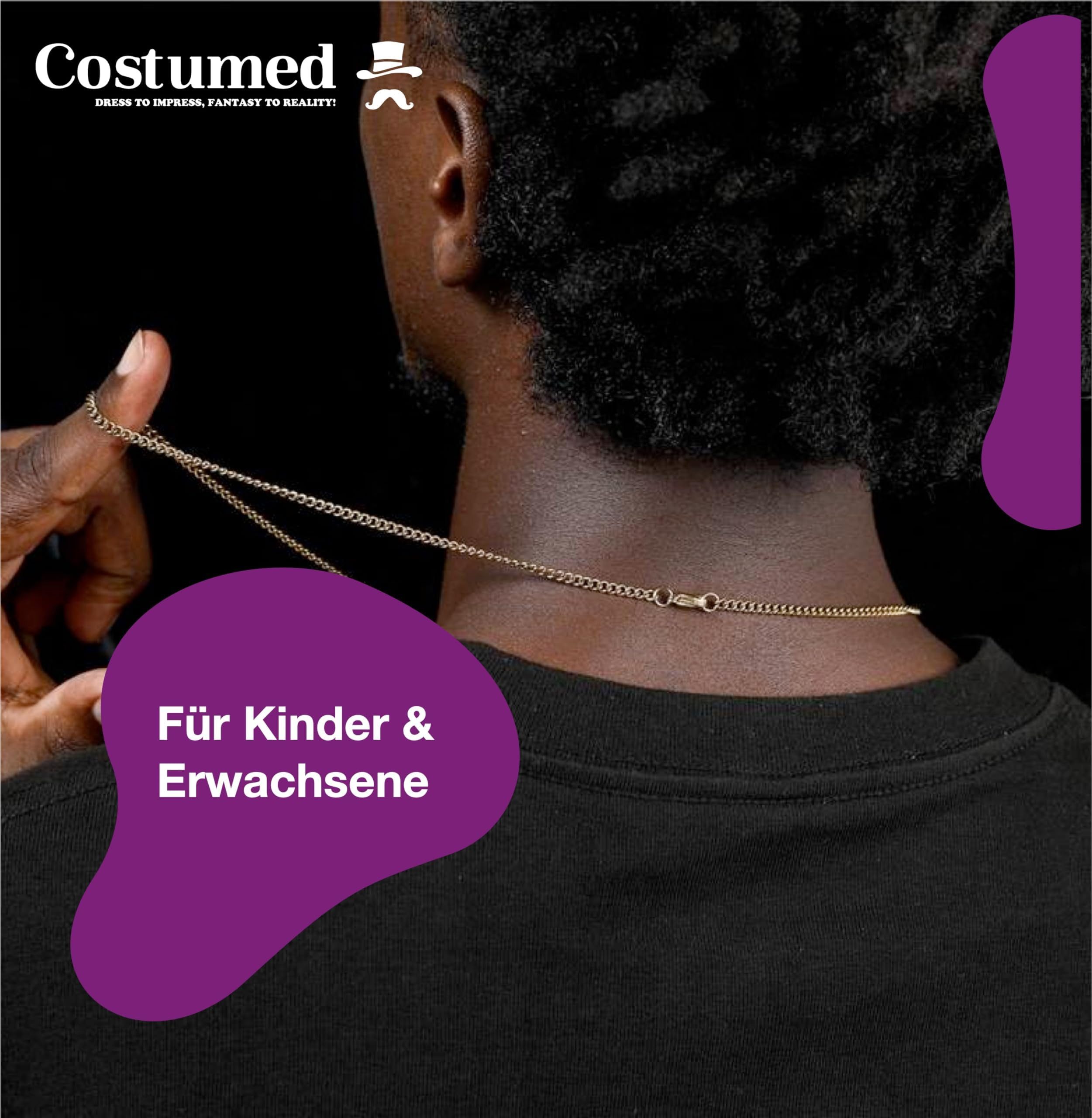 Costumed Goldkette 80er 90er Jahre Panzerkette ca. 50 cm Goldkettchen (Pack günstig online kaufen