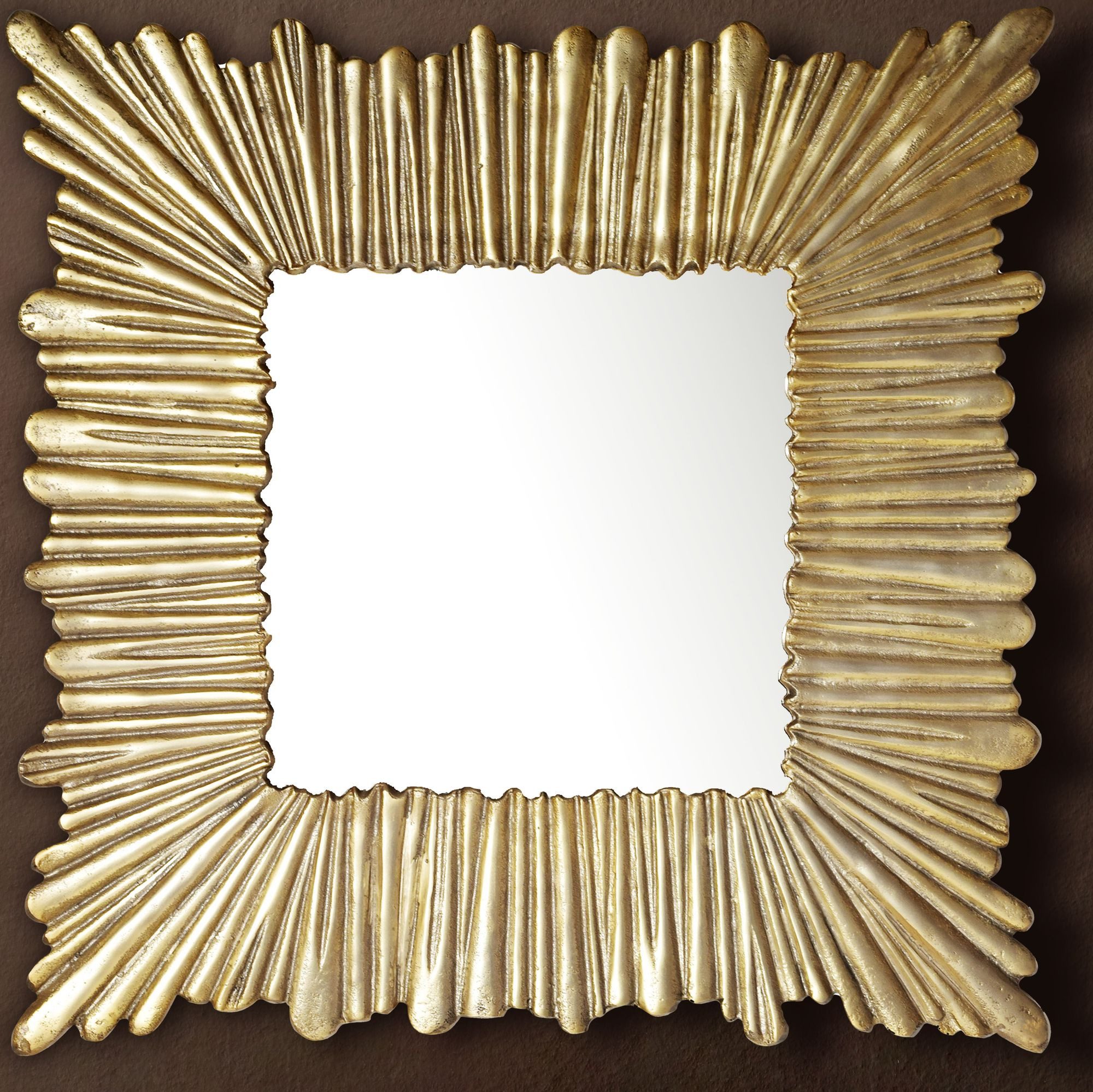 KADIMA DESIGN Spiegel Wandspiegel 75x75 cm Metall Design Hängespiegel Gold, Aluminium (Garderobenspiegel Modern), Dekospiegel Quadratisch mit Rahmen, Spiegel Wand Groß, Flurspiegel