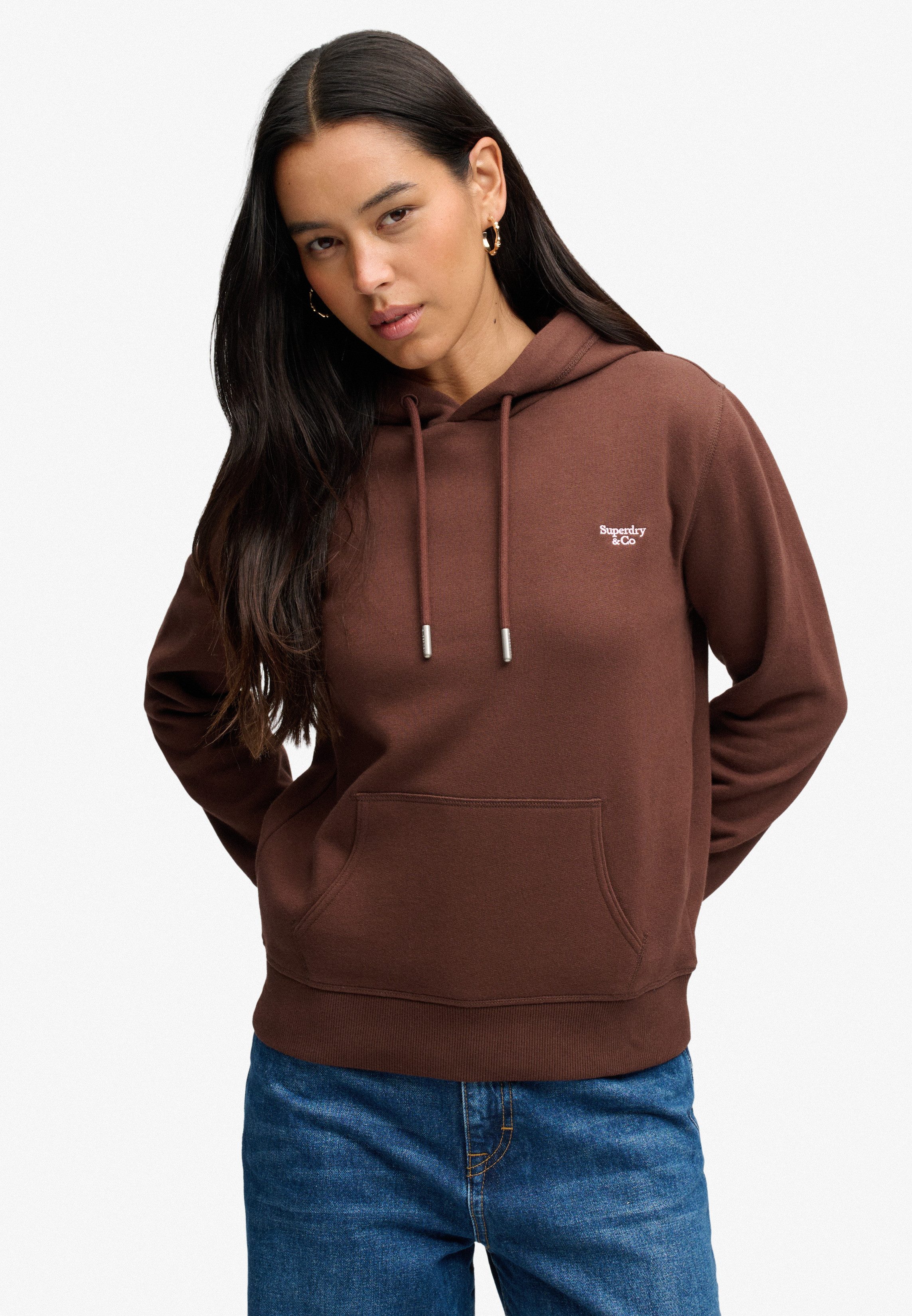 Superdry Kapuzensweatshirt SIGNATURE EMB HOOD Baumwollmischung, relaxed fit