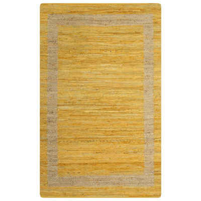 Teppich Teppich Handgefertigt Jute Gelb 120x180 cm, vidaXL, Rechteckig