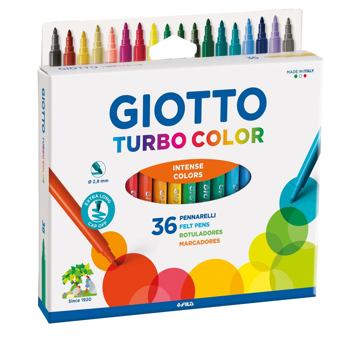 LYRA Filzstift GIOTTO Filzstifte Turbo Color 2,8mm 36 Stück Kartonetui